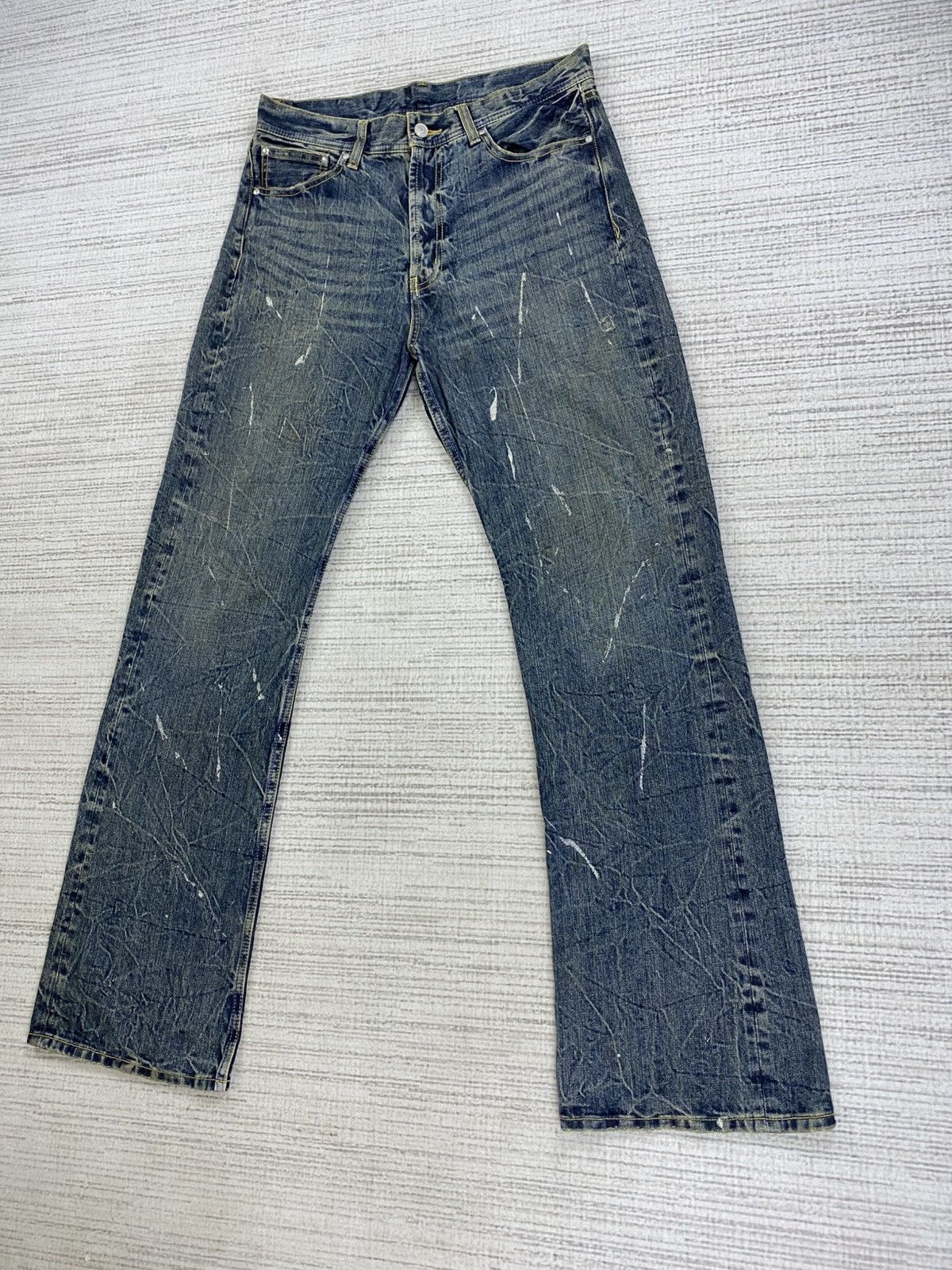 GOA Vintage Flared Japanese Brand Paint Splatter Denim Pants Size US 32 / EU 48 - 3 Thumbnail