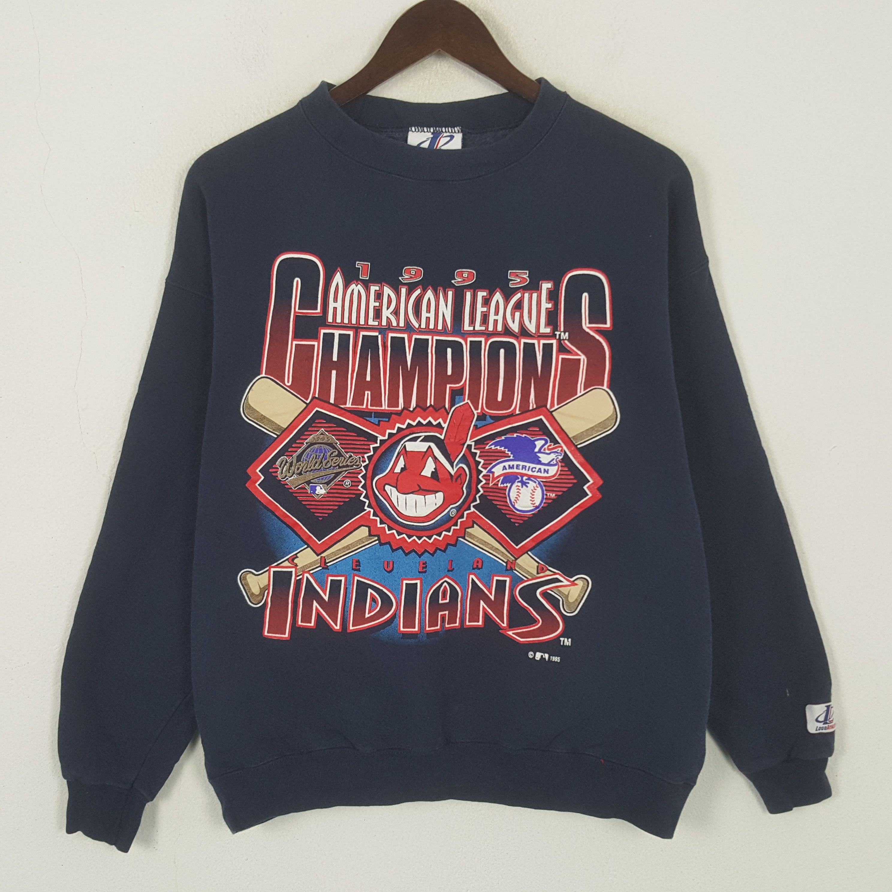 Vintage American League Champions Cleveland Indians Sweatshirt Size US M / EU 48-50 / 2 - 1 Thumbnail