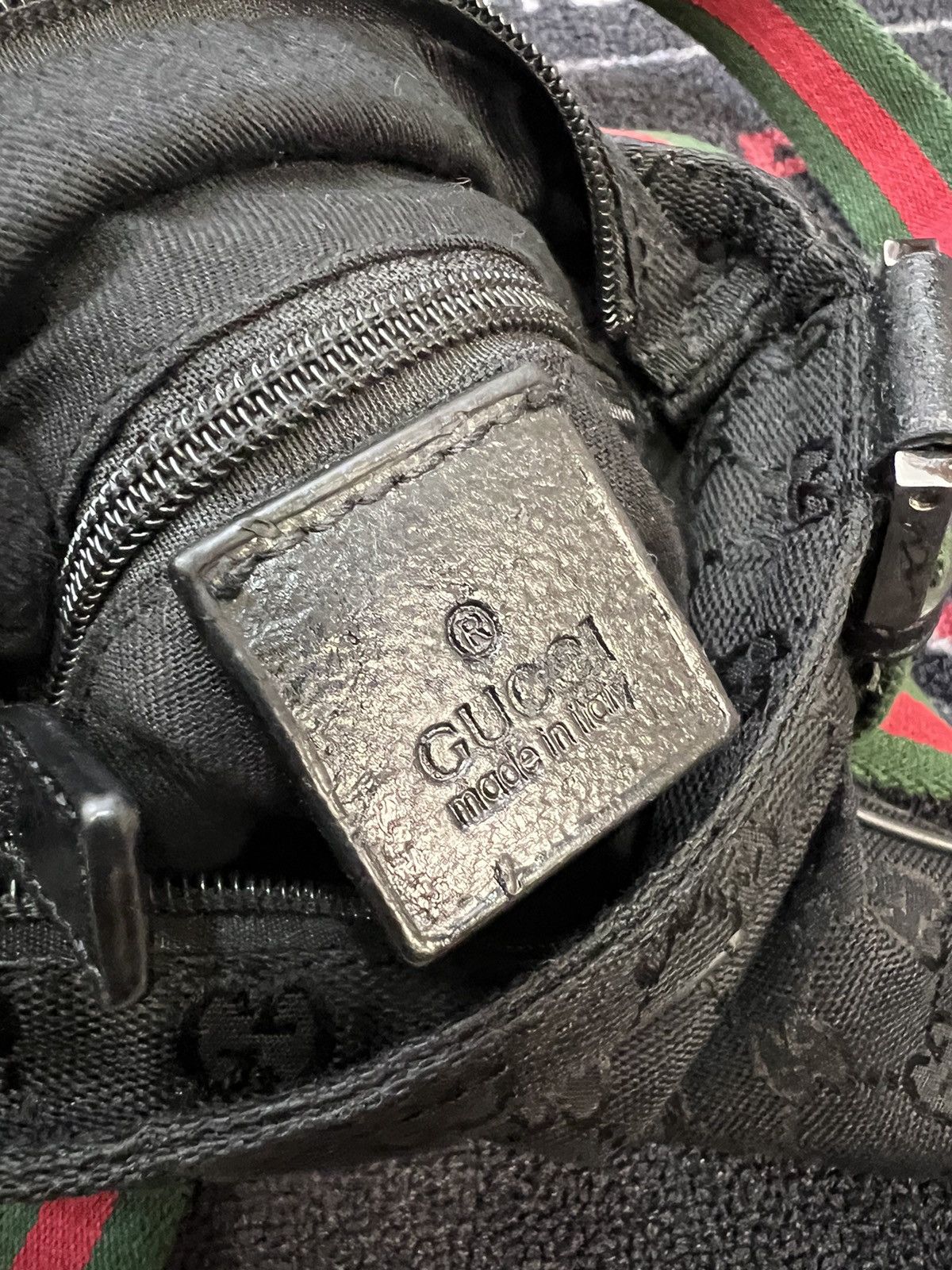 Gucci GG vintage Monogram Web Small Flat Messenger Bag Black Size ONE SIZE - 10 Thumbnail