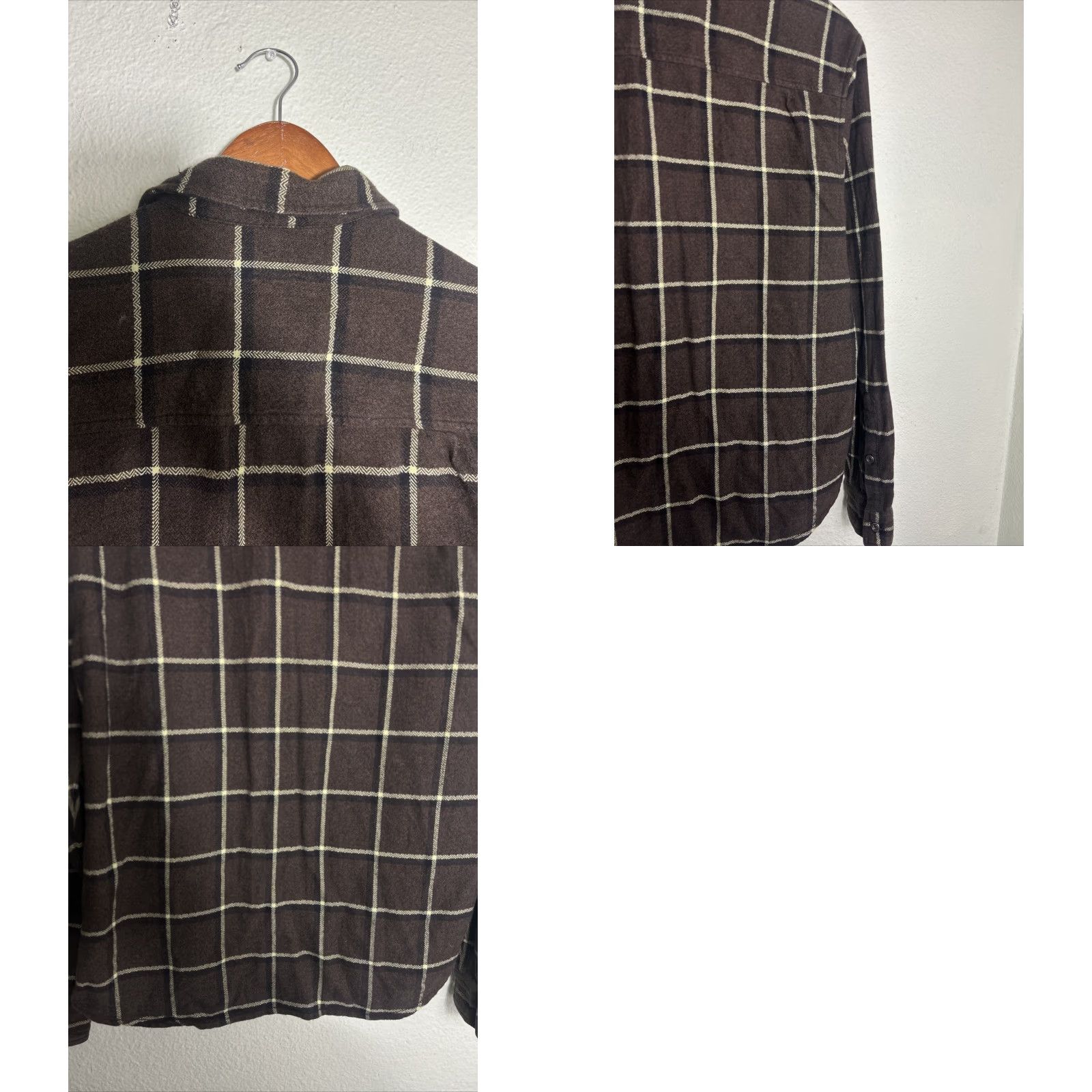 Prana PrAna Shirt Mens Medium Yellow Brown Plaid Heavy Flannel Long Sleeve Cotton Shirt Size US M / EU 48-50 / 2 - 9 Thumbnail