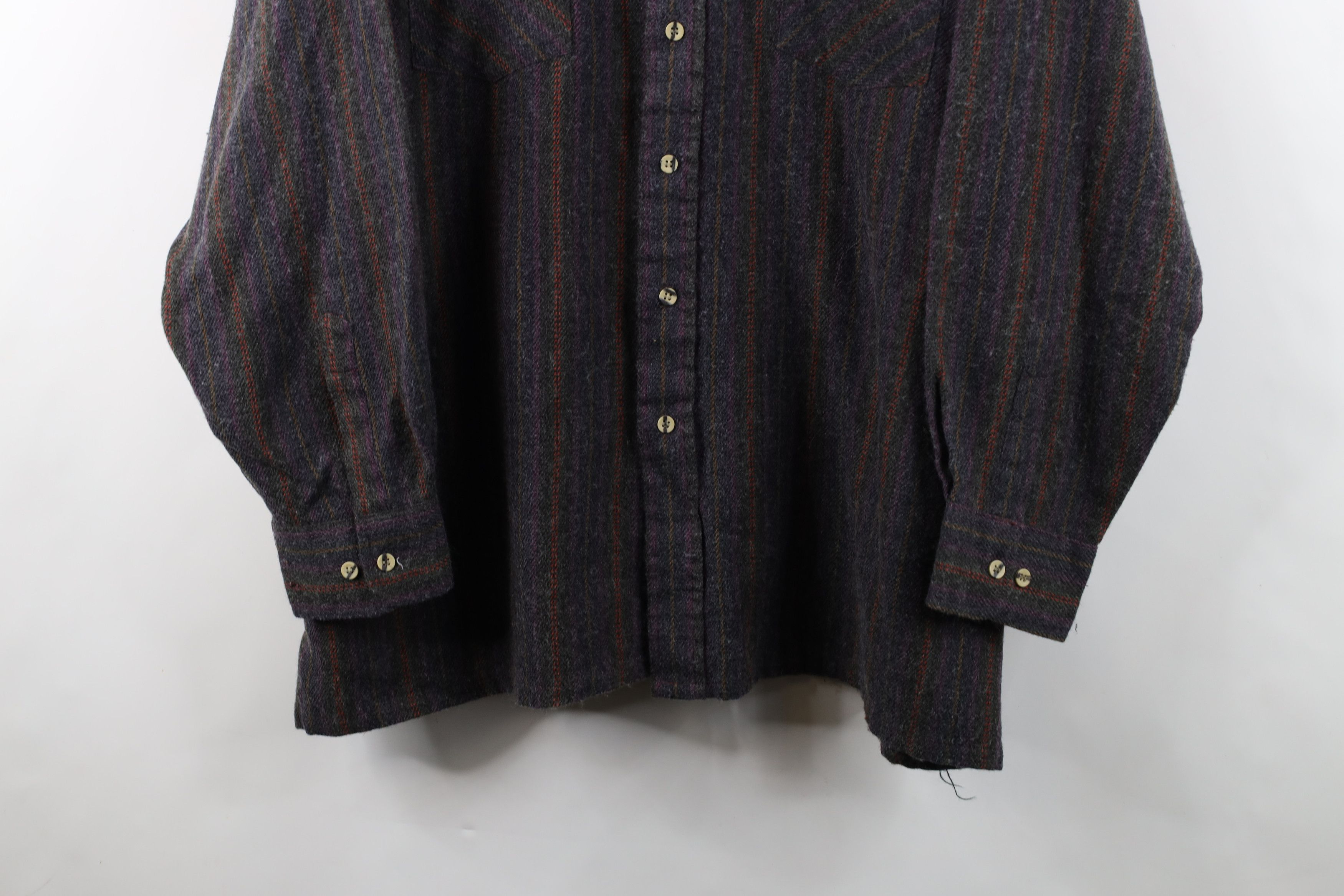 Vintage Vintage 80s 90s Streetwear Flannel Knit Striped Button Shirt Size US XXL / EU 58 / 5 - 3 Thumbnail