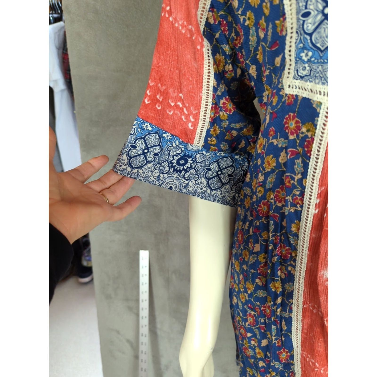 Vintage VINTAGE Sundance Bohemian Printed Shift Mini Dress Womens M Blue cottagecore festival Size M / US 6-8 / IT 42-44 - 2 Thumbnail