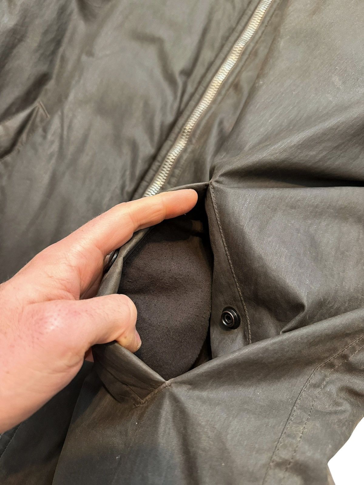 Rick Owens GRAIL 2010 Wax Coated “Army” Bomber Jacket Size US M / EU 48-50 / 2 - 7 Thumbnail
