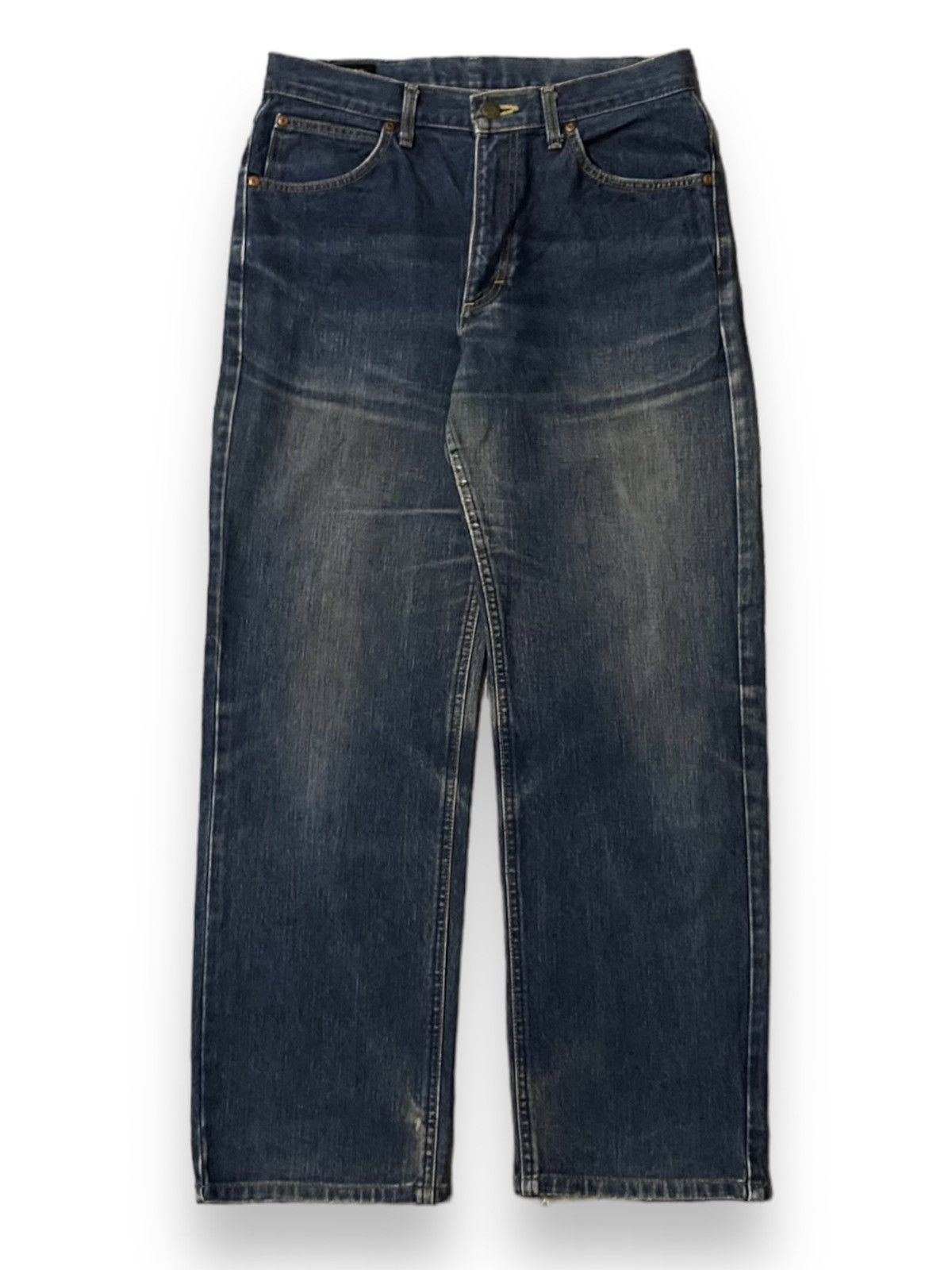 image of Jnco x Lee Men Jean Lee Rider 1014 Distressed Straight Cut Dirty Wash À in Blue Jean (Size 30)