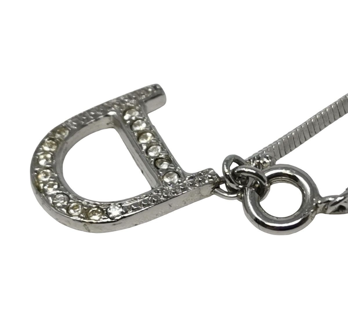 Dior Archival Christian Dior Rhinestone "D" Logo Bracelet Silver Size ONE SIZE - 4 Thumbnail