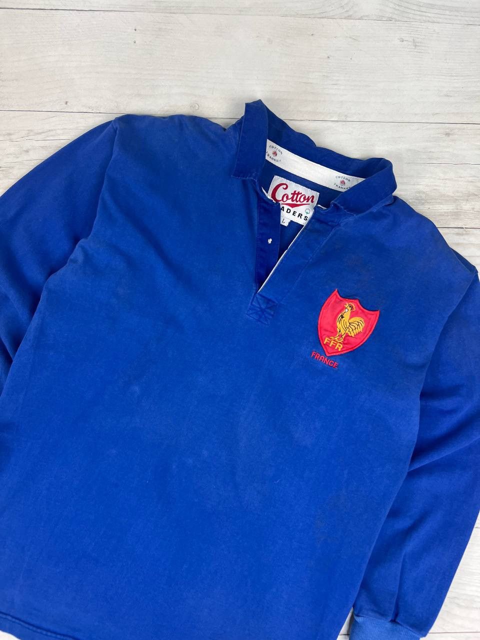 Cotton Traders Vintage Cotton Traders France Rugby Long Sleeve Polo Shirt Size US L / EU 52-54 / 3 - 2 Thumbnail