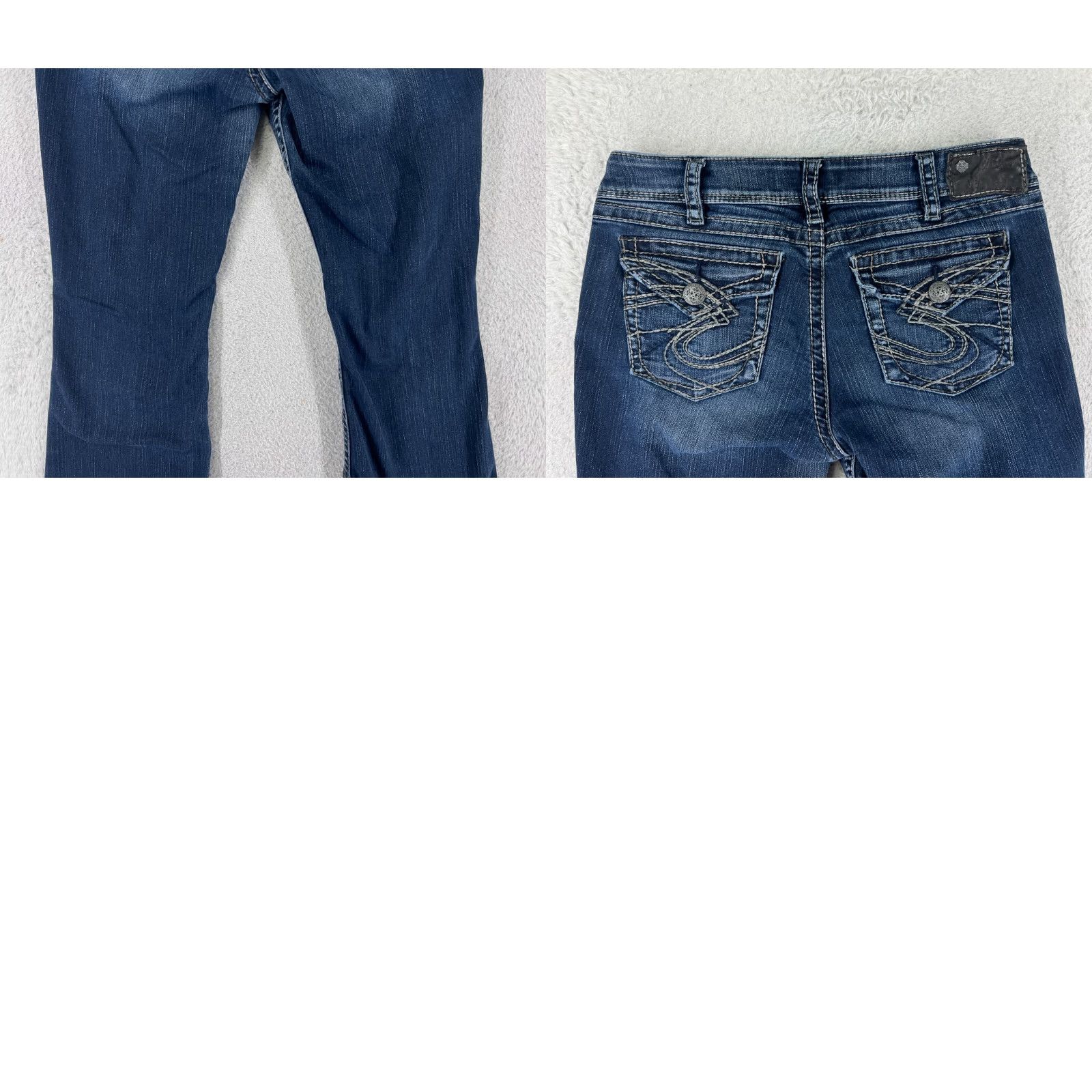 Silver Jeans Co. VINTAGE? No, Silver Jeans Suki Surplus Blue Denim Bootcut Jeans - 31 Waist, 27.5 Inseam, Cotton Blend, Embroidered, Logo, 5-Pocket Womens Jeans Size 24" / US 00 / IT 34 - 10 Thumbnail