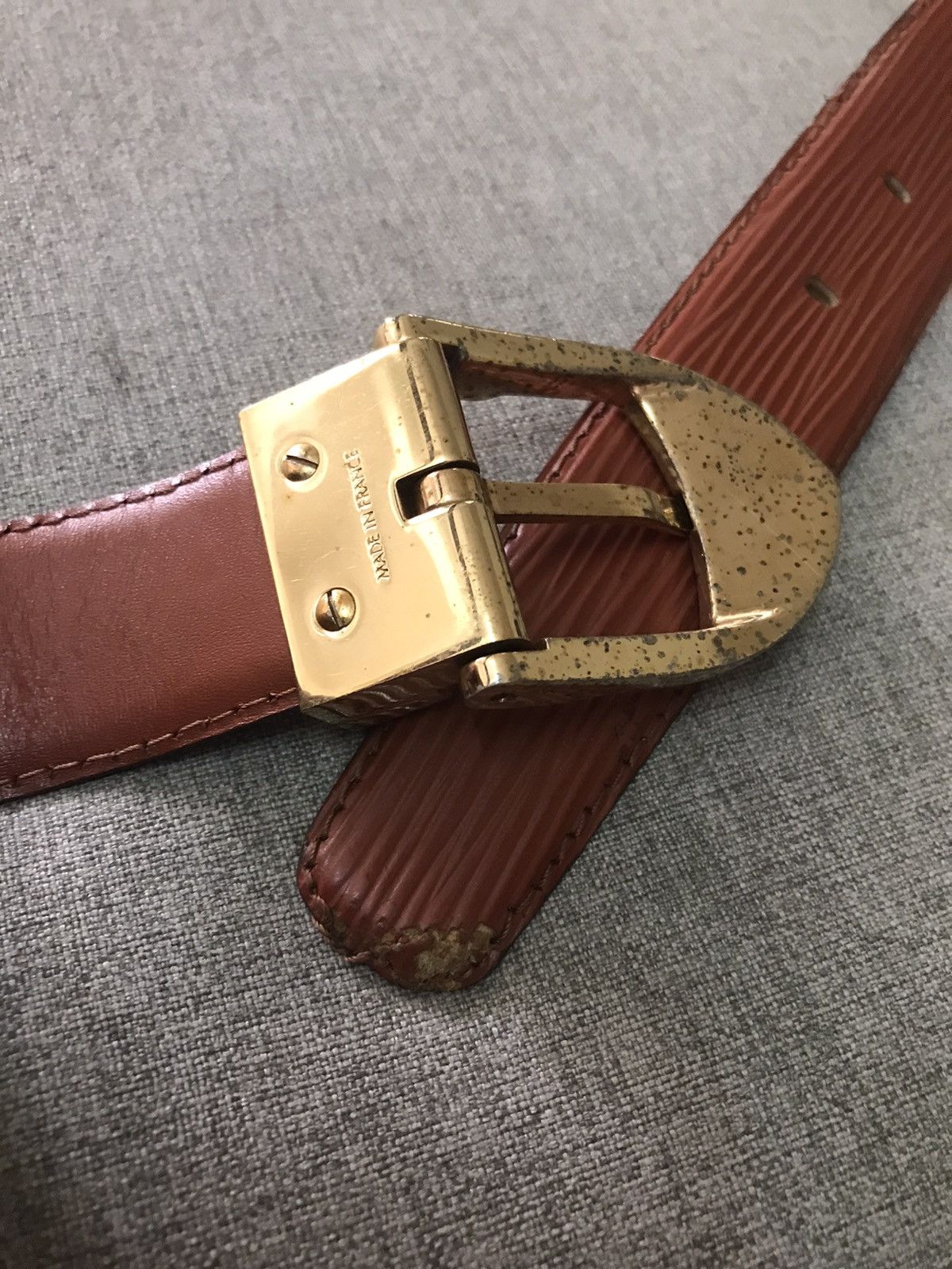 Louis Vuitton Vintage Louis Vuitton Epi Leather Brown Belt Size ONE SIZE - 9 Thumbnail