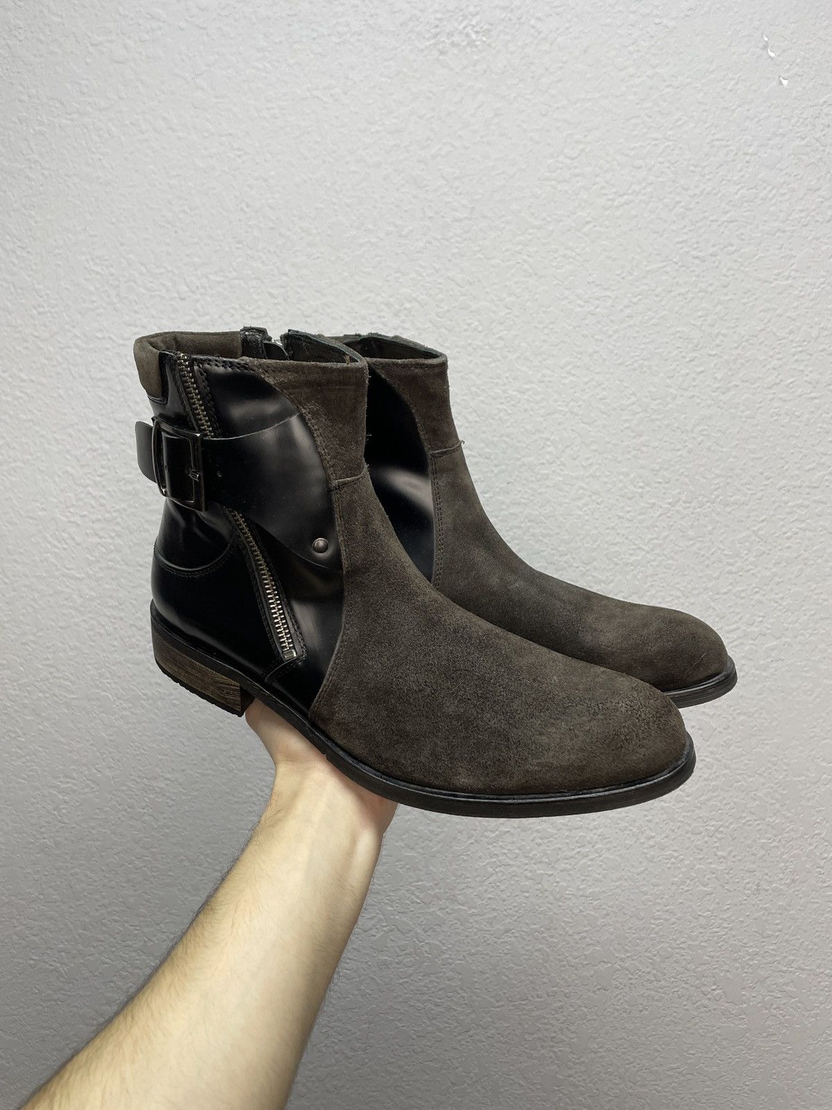 If Six Was Nine AS 98 Vibe Artisan Black Leather Side Zip Ankle Biker Boots Size US 8 / EU 41 - 3 Thumbnail