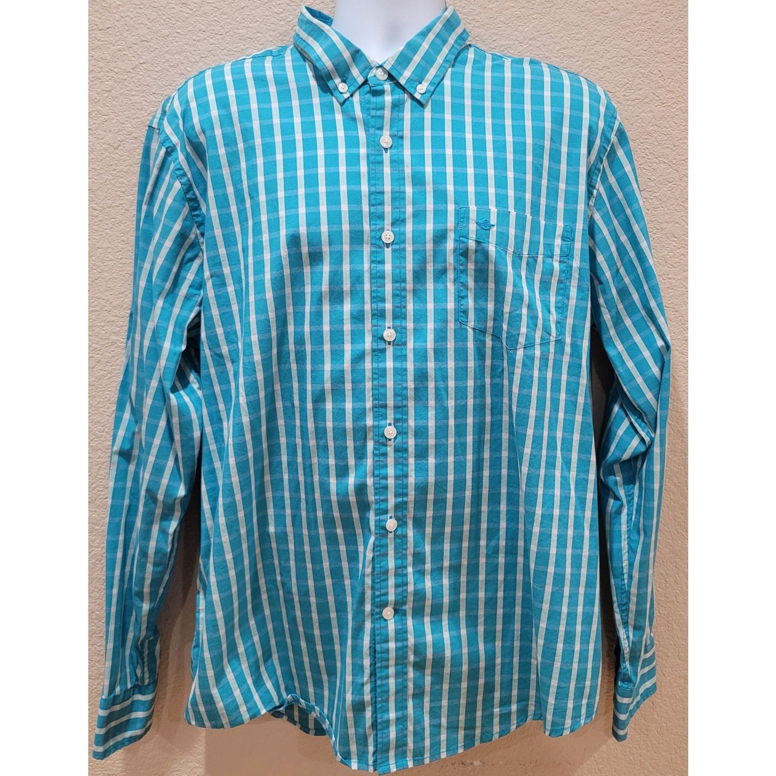 Dockers Dockers Blue White Check Button Up Men Shirt XL Long Sleeve Size US XL / EU 56 / 4 - 1 Thumbnail
