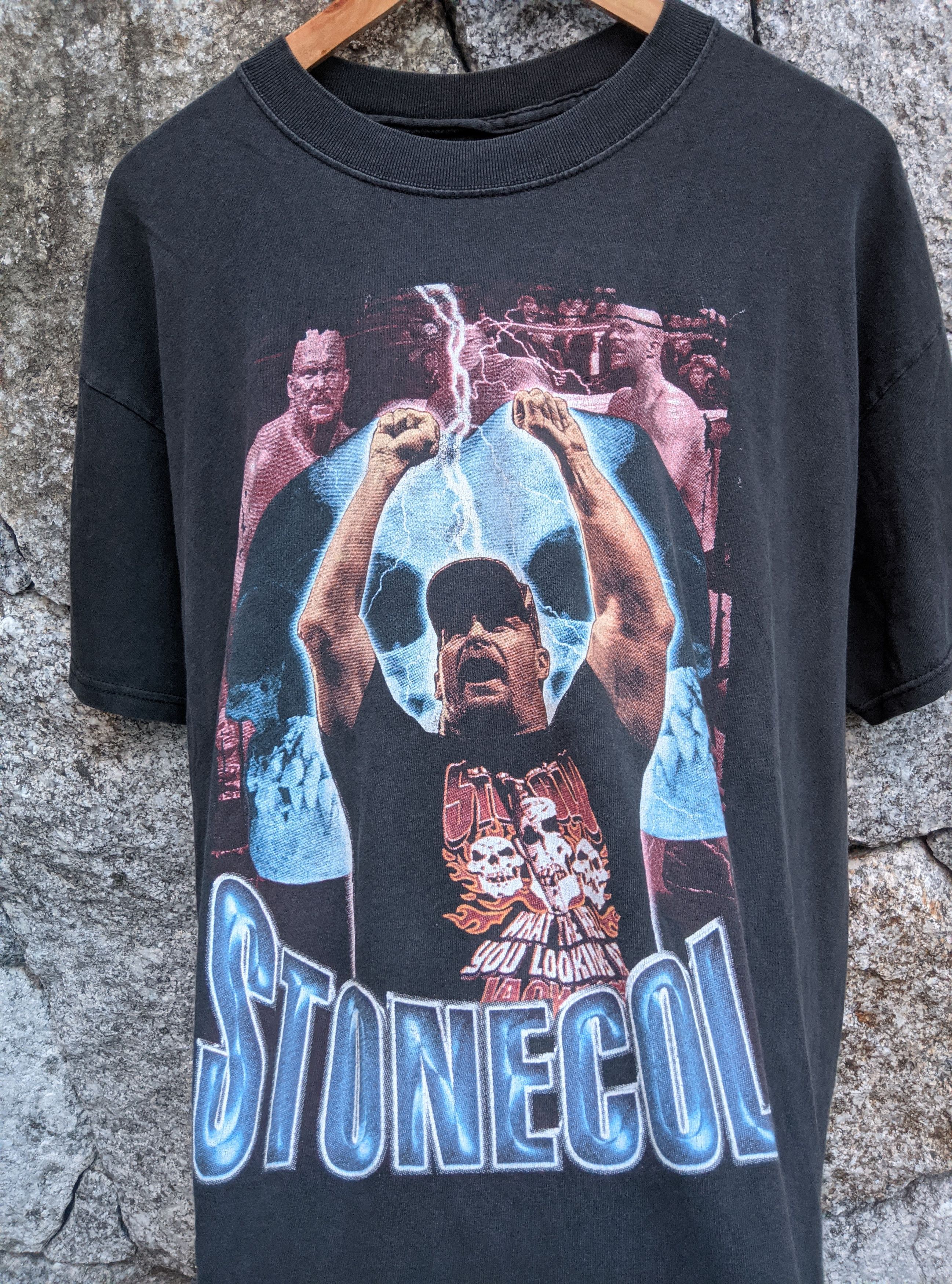 WWF Vintage 90s stone cold wwf wwe rap tee Size US XL / EU 56 / 4 - 3 Thumbnail