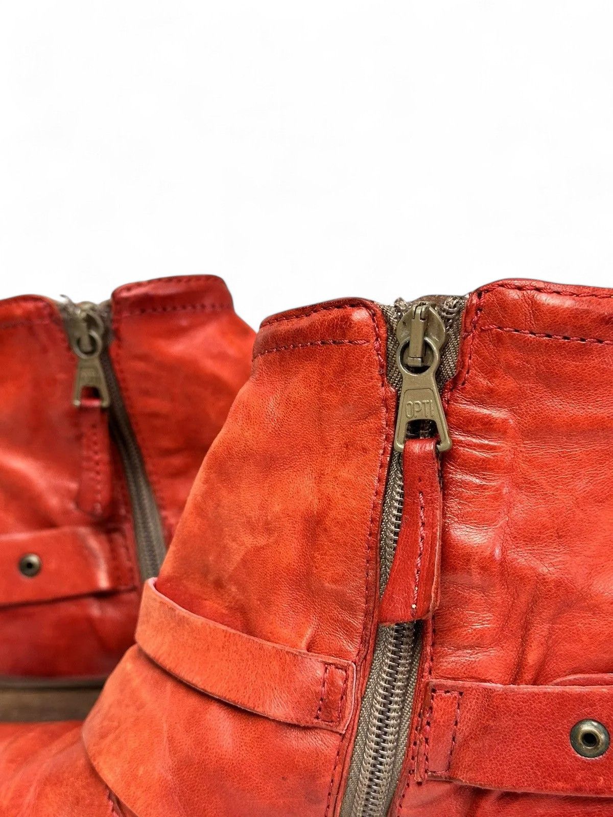 14th Addiction Prima Red Vintage Leather Boots Retro Streetwear Style Size US 9 / IT 39 - 7 Thumbnail