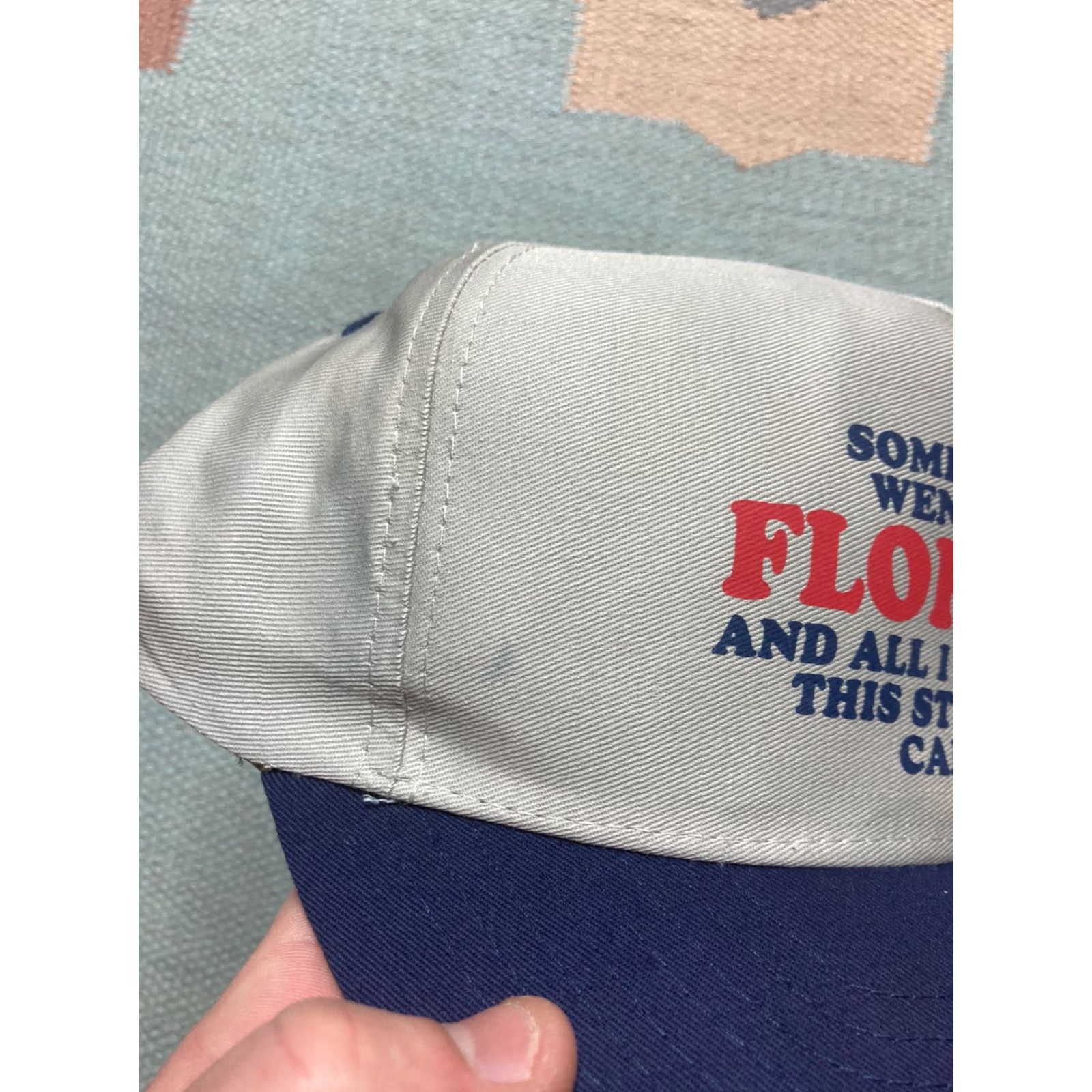 Vintage VINTAGE Unbranded Snapback Hat Beige Florida all I got was this stinking cap funny novelty Mens Adjustable Cap Size ONE SIZE - 3 Thumbnail