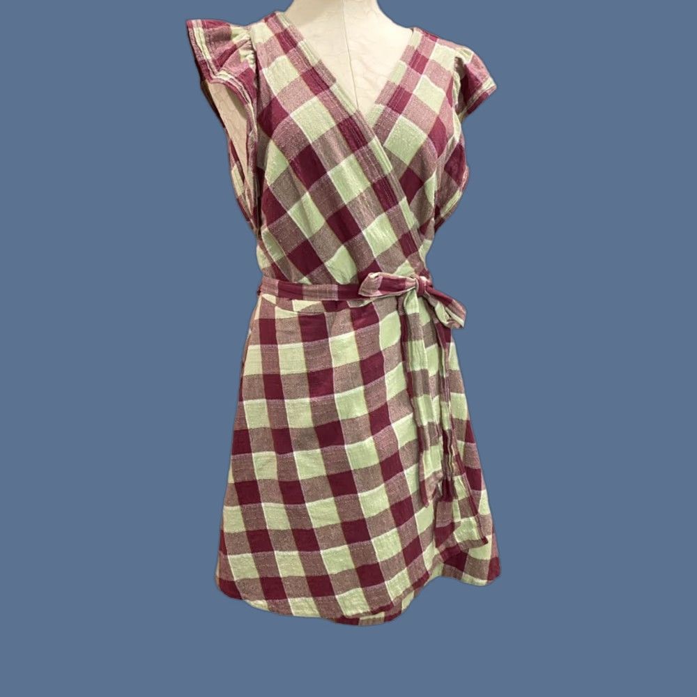Madewell Madewell Gingham Wrap Mini Dress XL Cotton MC977 Size XL / US 12-14 / IT 48-50 - 1 Thumbnail