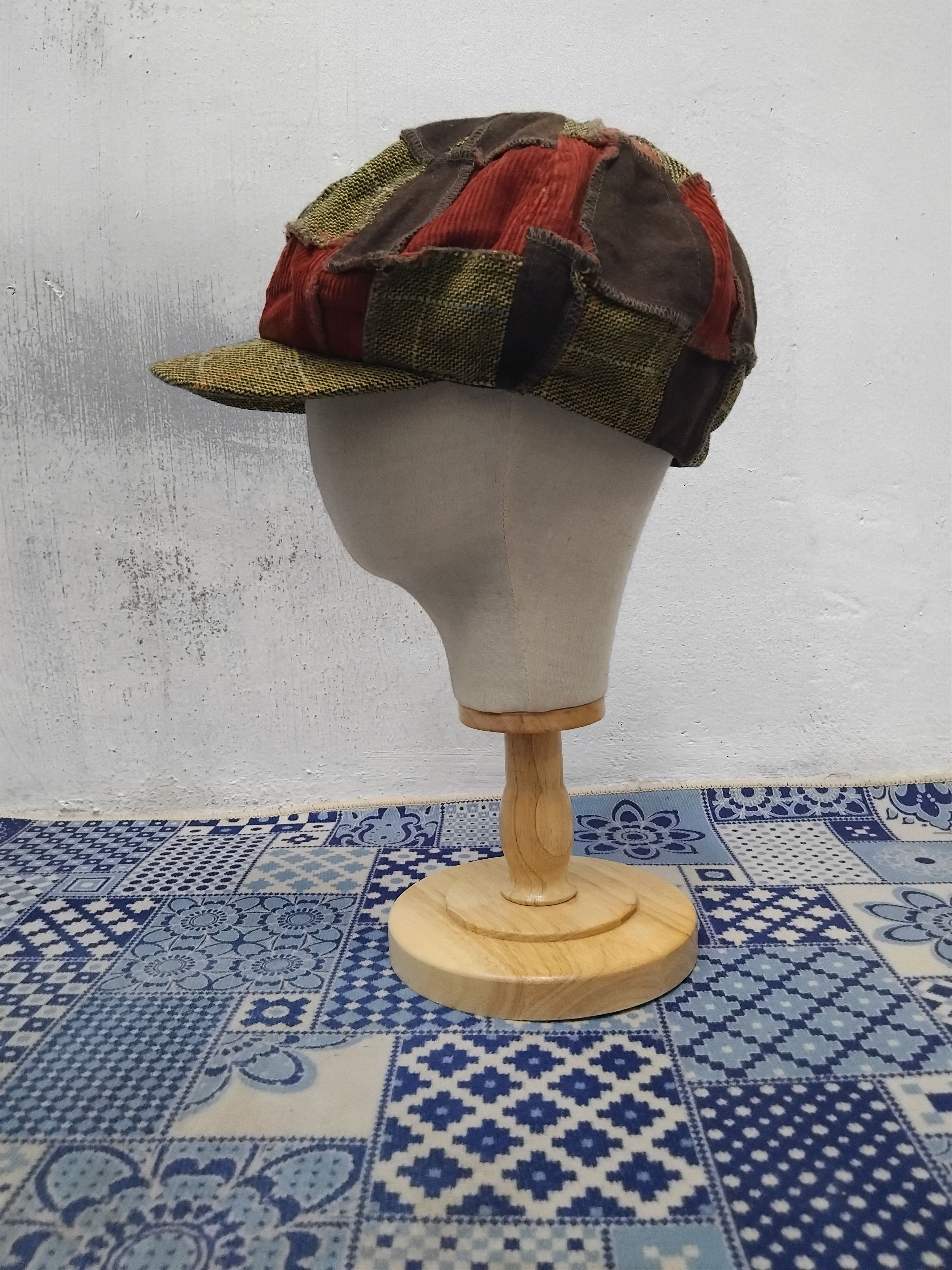 Japanese Brand Patchwork checkered Japanese inspired cap Size ONE SIZE - 5 Thumbnail