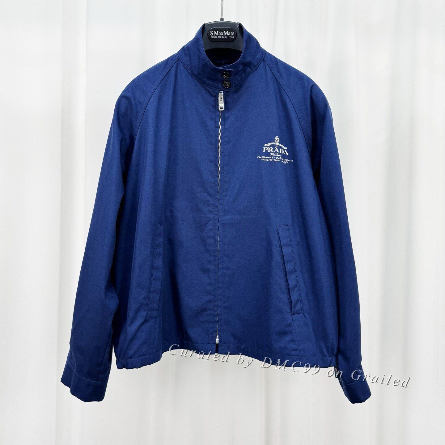 Prada Prada New Blue Letter Print Zip Jacket Size US XXS / EU 40 - 1 Thumbnail