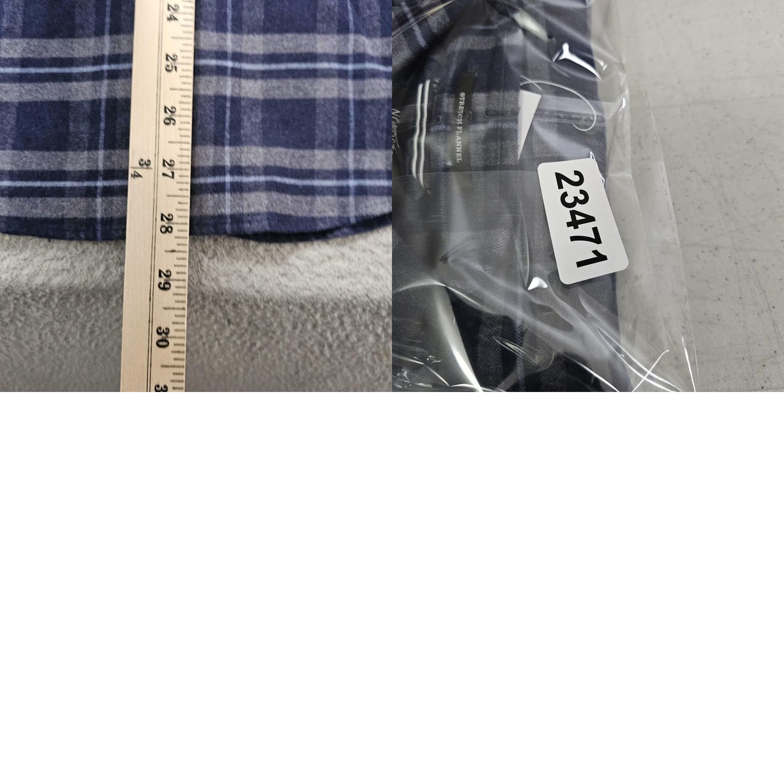 Nordstrom Nordstrom Men's Shop Shirt Navy Gray Stretch Flannel Plaid Button-Up Long Sleeve S Small Cotton Spandex Pocketed Size US S / EU 44-46 / 1 - 8 Thumbnail