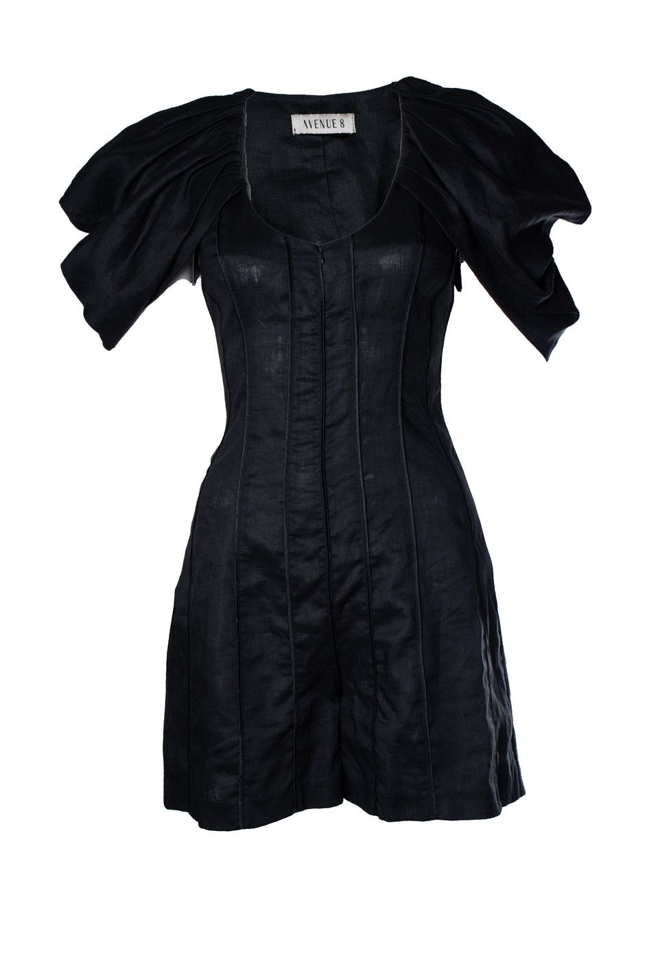 Eighth Avenue Avenue 8, Playsuit in black with ruffled shoulders Size 28" / US 6 / IT 42 - 1 Thumbnail