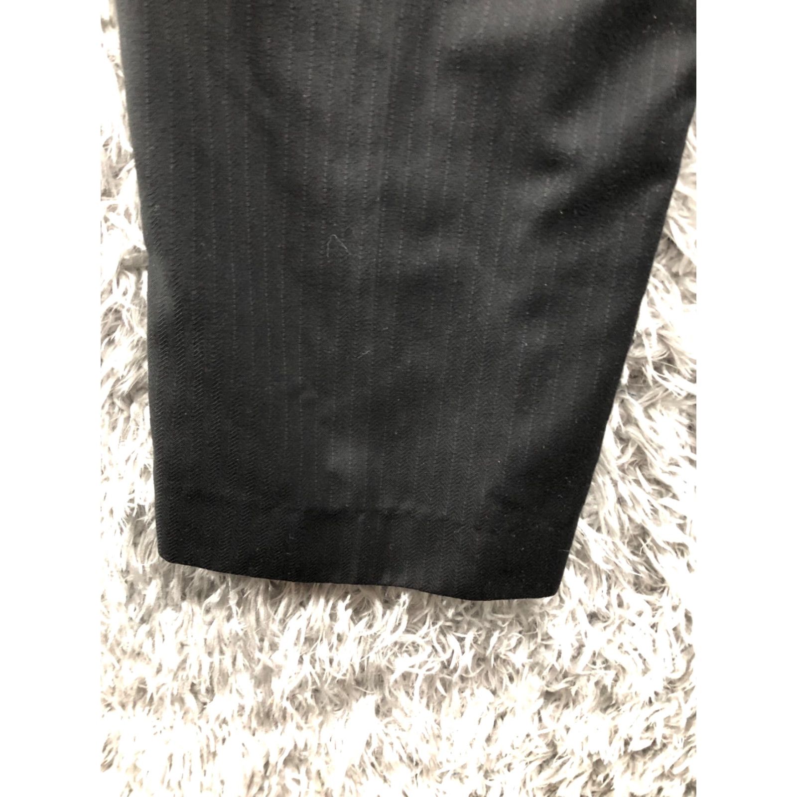 Perry Ellis Perry Ellis Portfolio Pants Mens 34x30 Black Pin Stripe Polyester Pleated Dress Pants Cuffed Regular Straight Leg Winter Fall Spring Season Mens Size US 34 / EU 50 - 7 Thumbnail