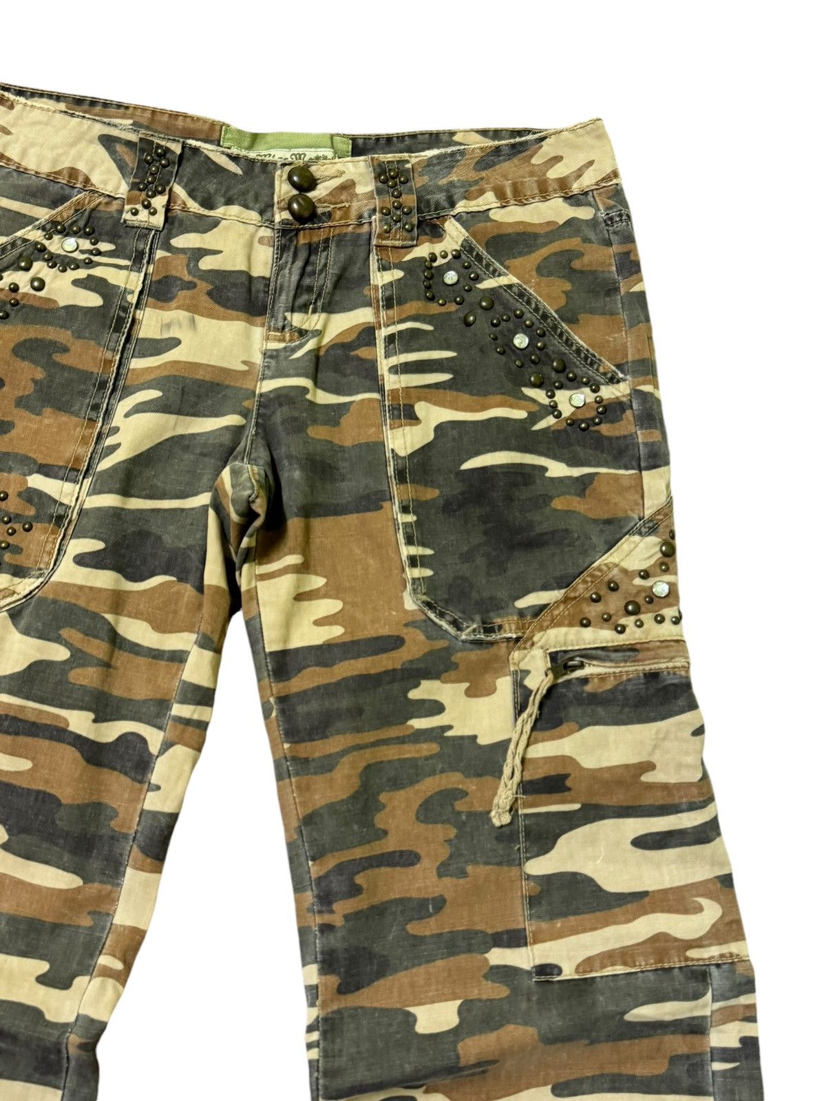 Hysteric Glamour Cargo MISS ME Studded multipocket Low Rise Camo Pants Size US 32 / EU 48 - 5 Thumbnail