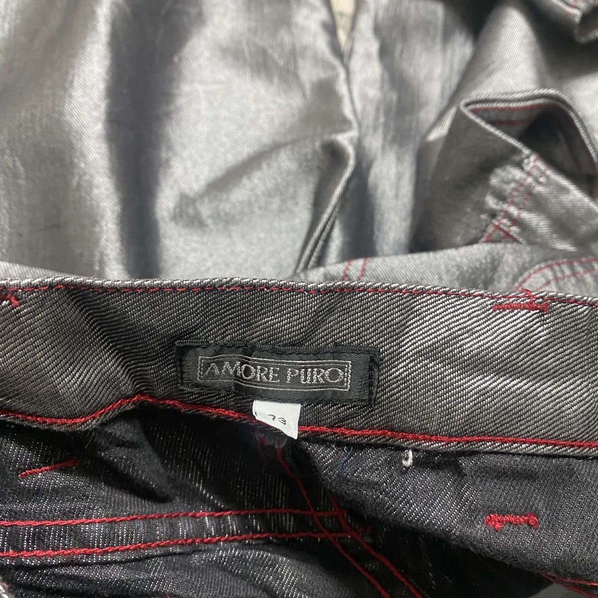Japanese Brand Vintage Amore Puro Silver Metallic Wide Leg Baggy Jeans Size US 28 / EU 44 - 16 Thumbnail