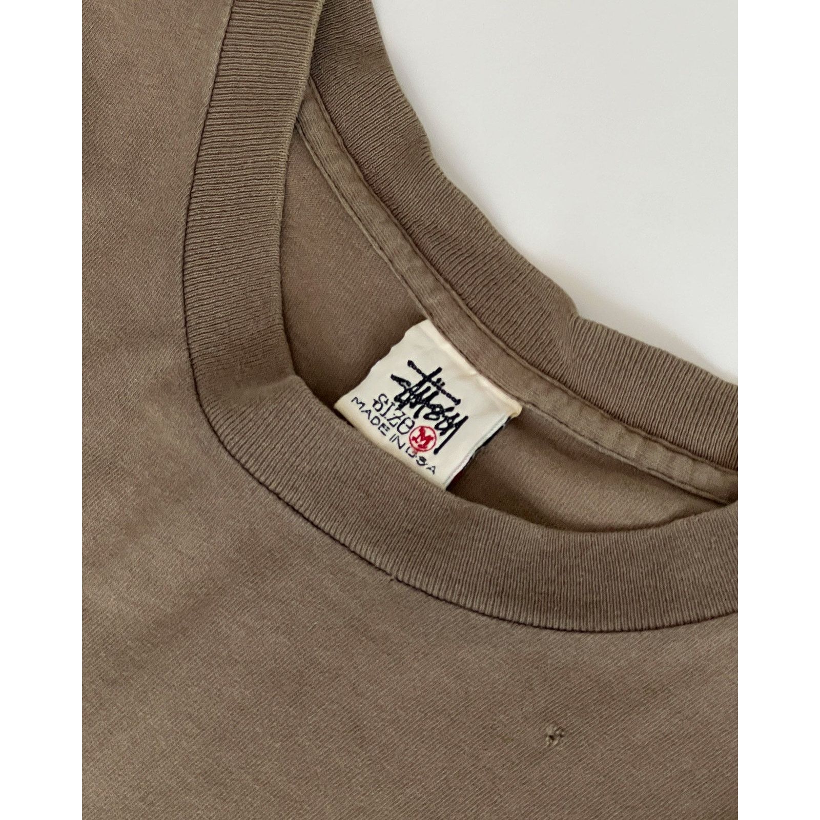 Stussy 1990s Stüssy Olive "S" T-Shirt Size US M / EU 48-50 / 2 - 4 Thumbnail
