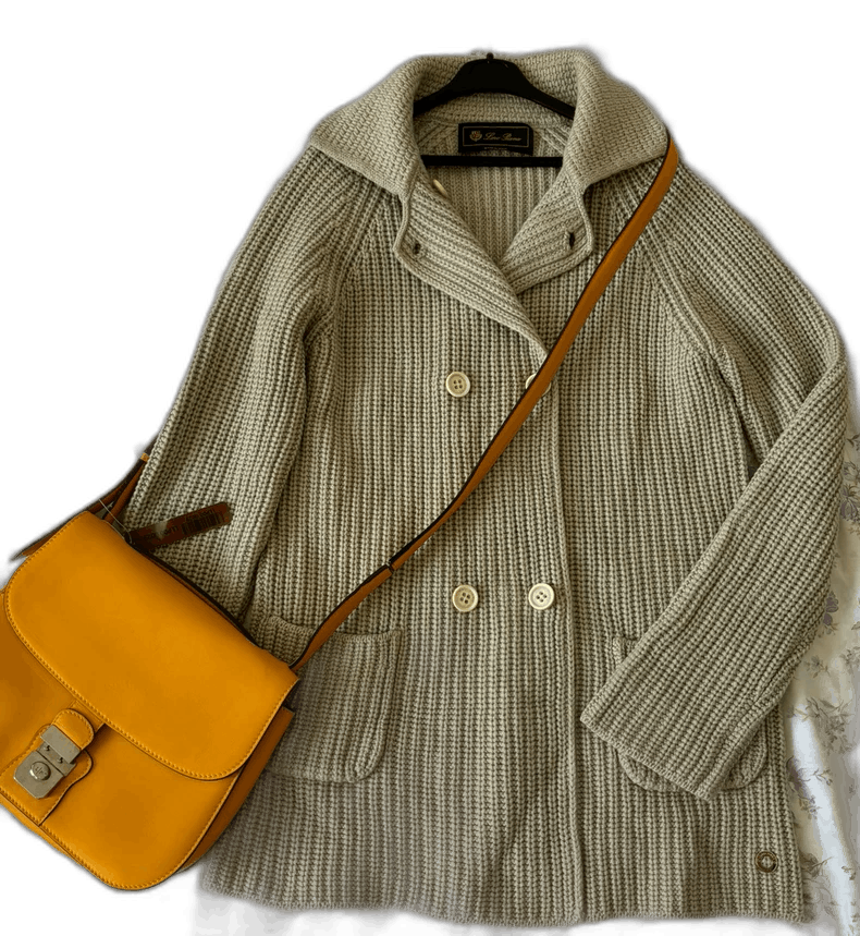 Loro Piana Elephant Gray Knit Coat
