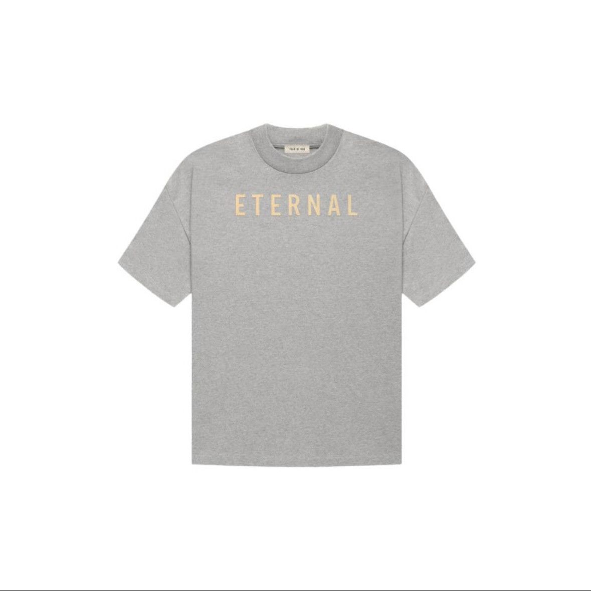 image of Fear Of God Eternal Collection Logo-Flocked Tee T-Shirt in Grey, Men's (Size XL)
