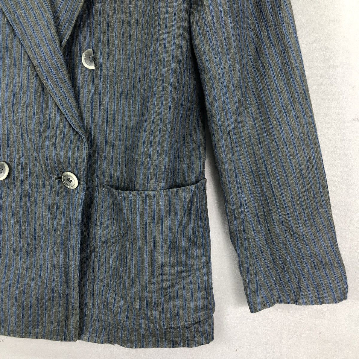 Vintage Yves Saint Laurent Paris Double Breasted Coat Stripe