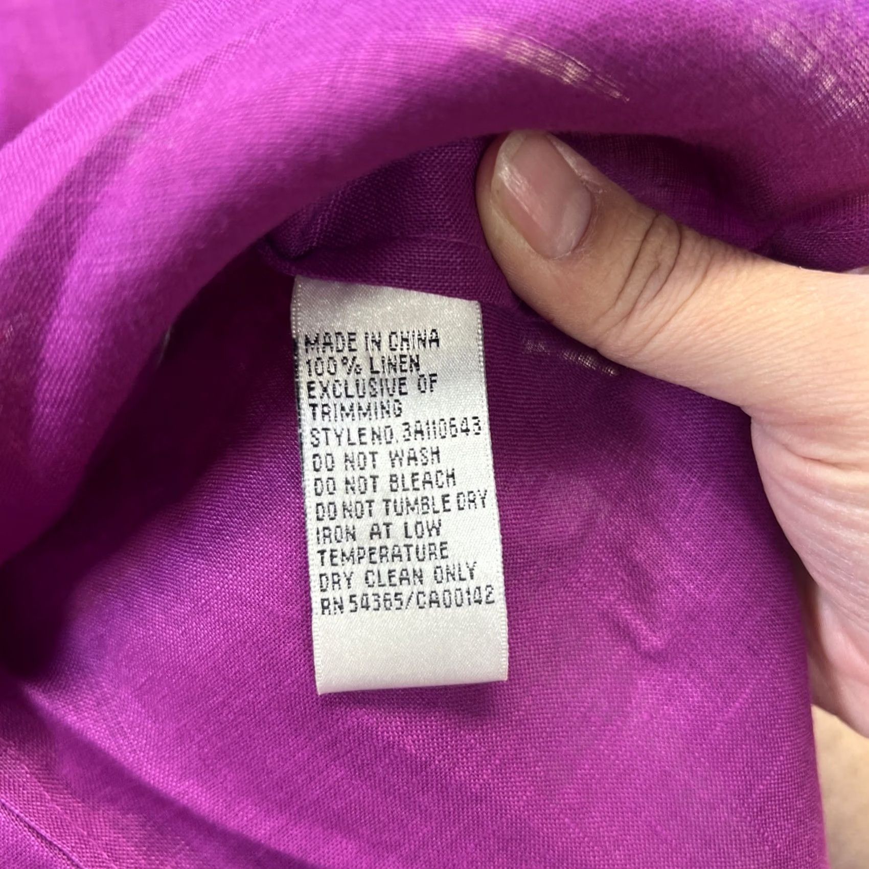 Vintage Nygard Button Shirt Women 10 Linen Blend Magenta Floral Embroidered Collared Long Sleeve Shirt Size L / US 10 / IT 46 - 8 Thumbnail