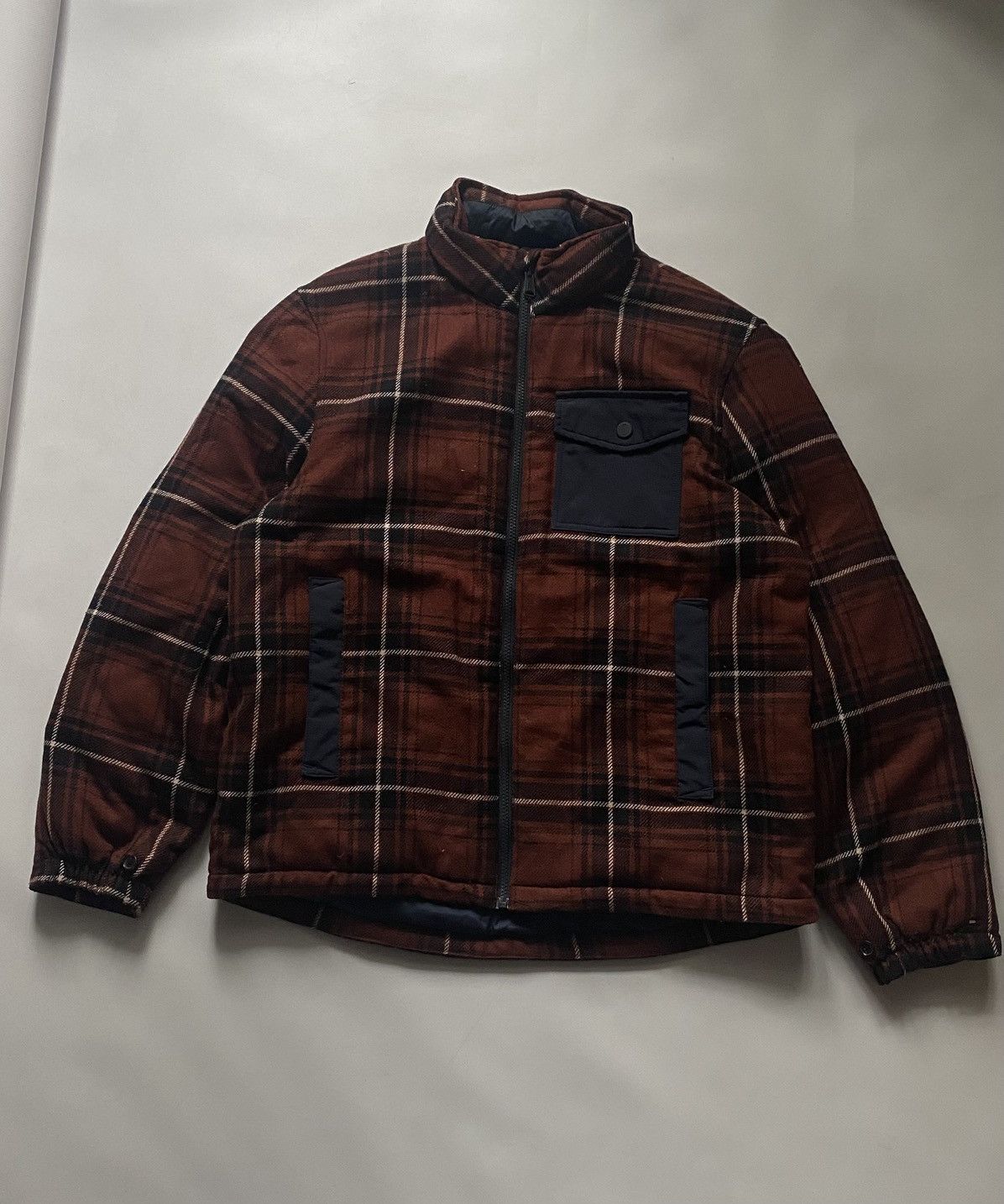 Tommy Hilfiger Puffer Coat Jacket Y2k Plaid Lumberjack style