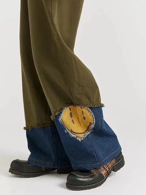 VIBE Straight-leg jeans with retro patchwork design Size US 34 / EU 50 - 3 Thumbnail