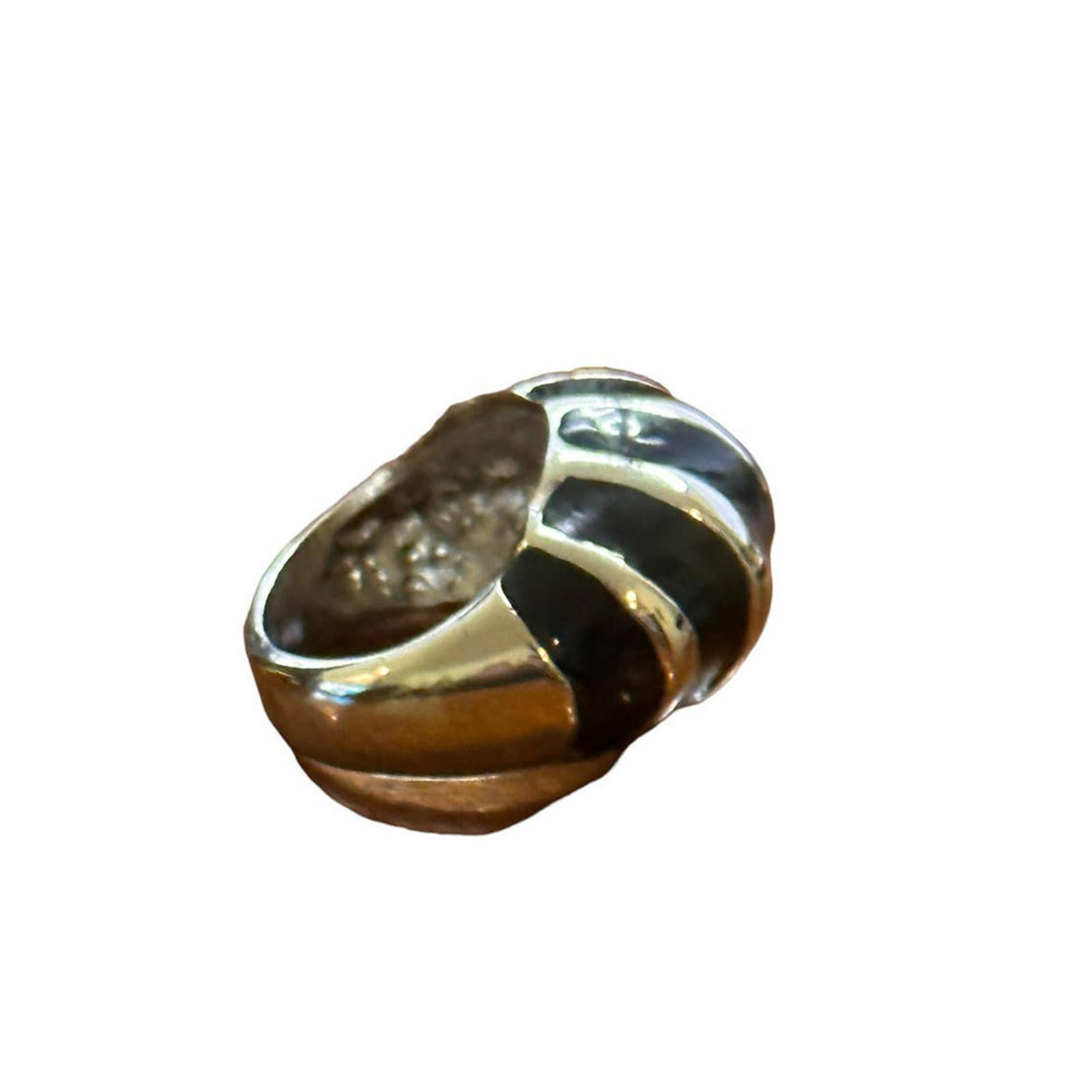 Vintage Premier Designs Silvertone and Black Domed Ring Size ONE SIZE - 2 Thumbnail
