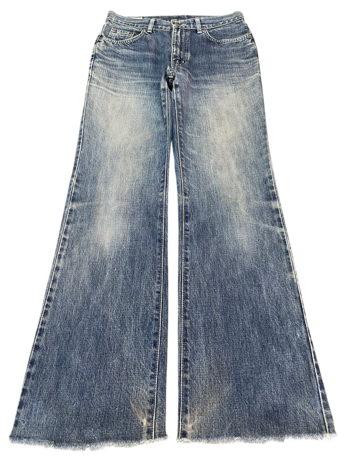 If Six Was Nine Vintage Japanese Brand Blue Faded Wash Style Flare Jeans Size US 29 - 1 Thumbnail