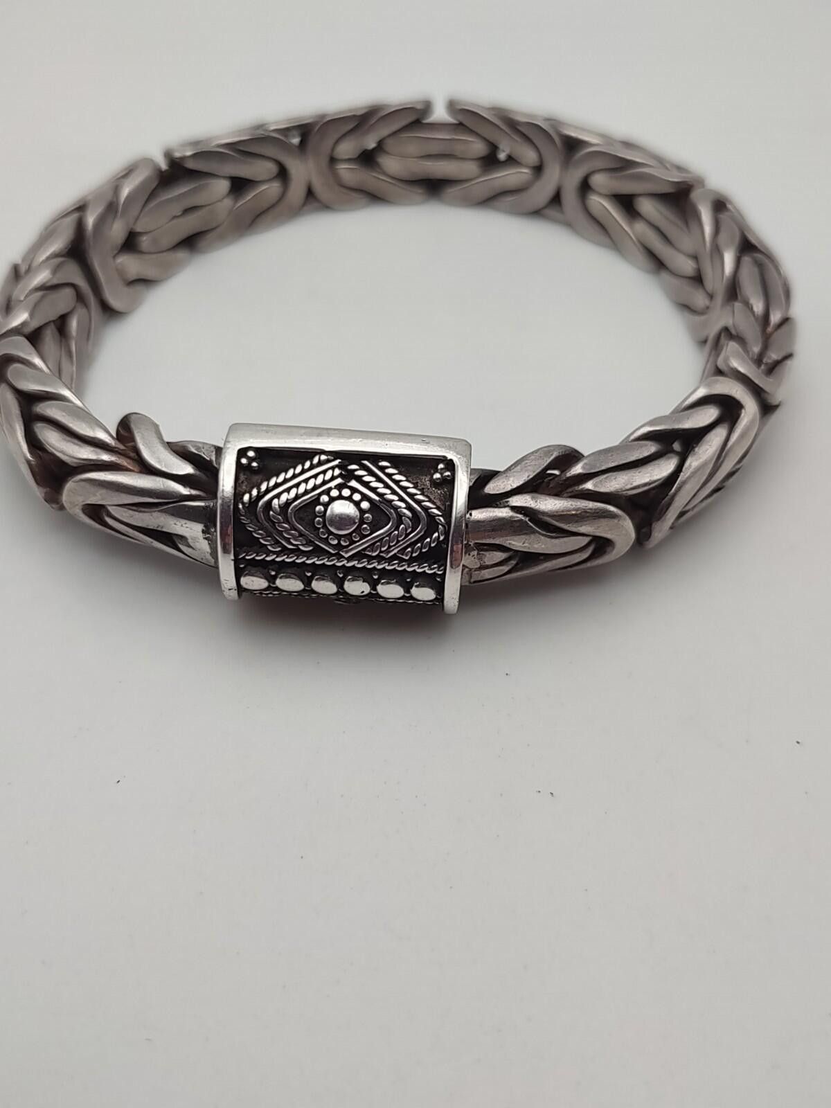 The Unbranded Brand Heavy 925 Sterling Byzantine King Chain Bracelet 9" 127 g Size ONE SIZE - 1 Thumbnail