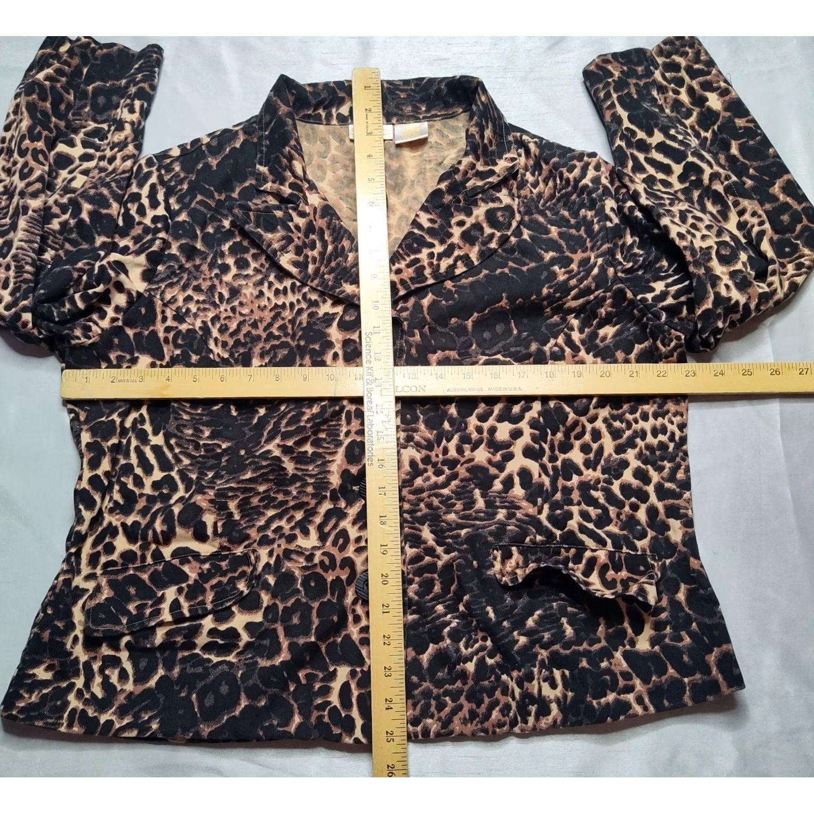 Vintage VINTAGE ROAMAN'S Women Large Leopard Print Cotton Long Sleeve Button Up Jacket Size L / US 10 / IT 46 - 6 Thumbnail