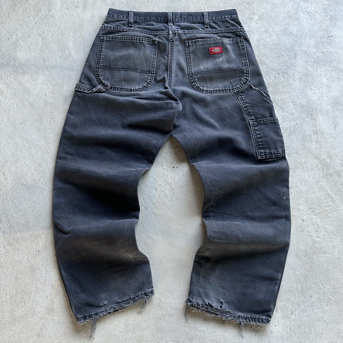 Dickies (33x30) Distressed Faded Dickies Carpenter Pants Faded Black Size US 33 - 7 Thumbnail