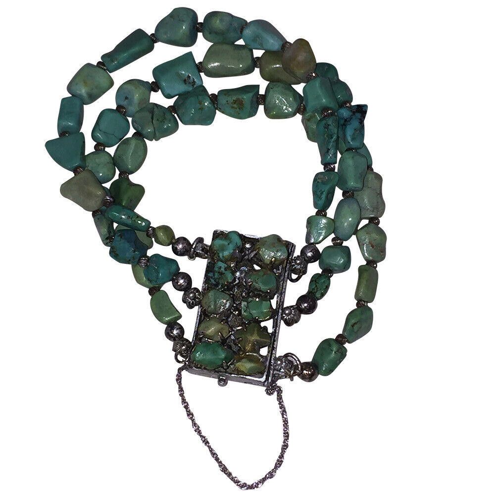 Designer Chinese Art Deco Turquoise Necklace & Bracelet Set Size ONE SIZE - 7 Thumbnail