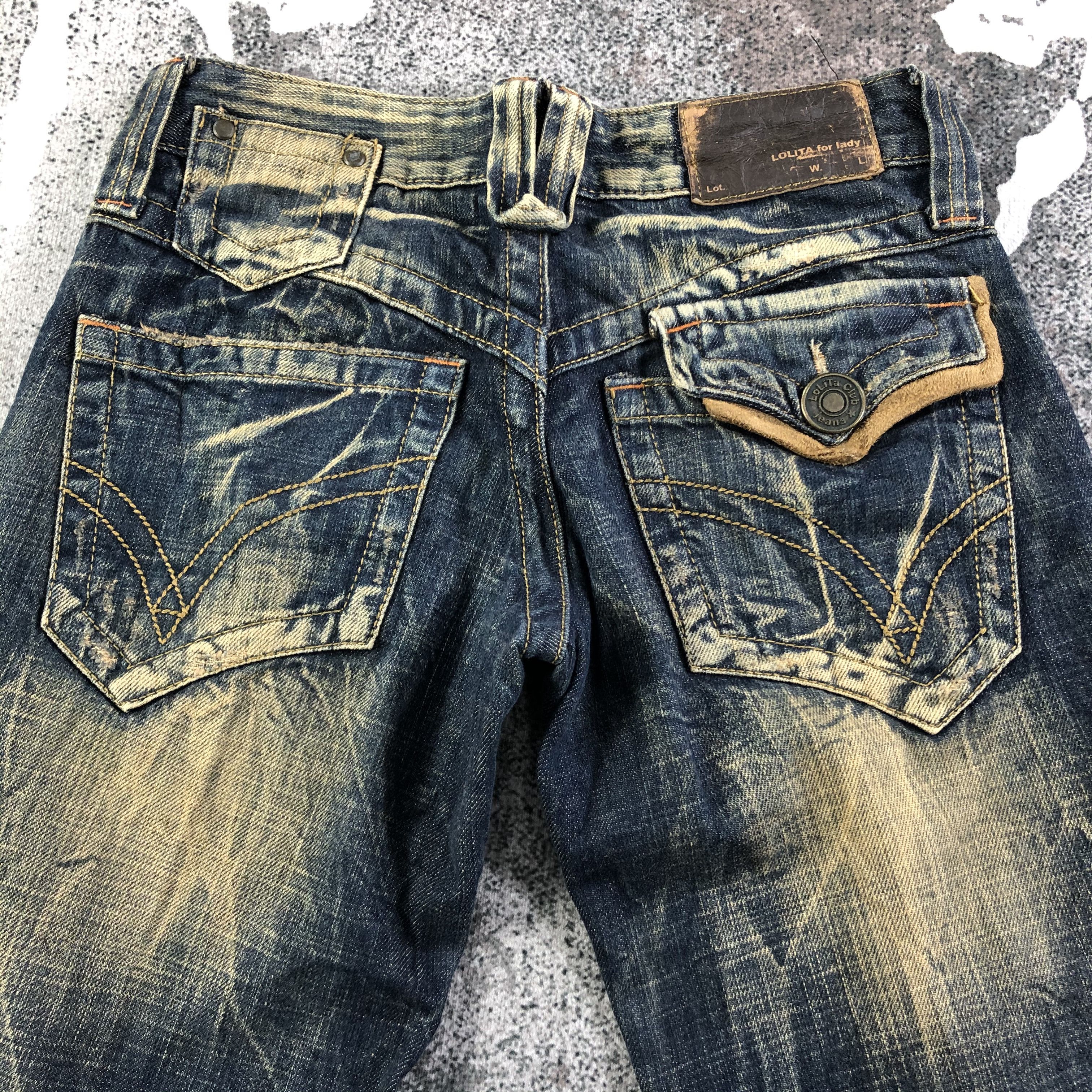 Japanese Brand Lolita Faded Flared Jeans KJ1931 Size 28" / US 6 / IT 42 - 4 Thumbnail