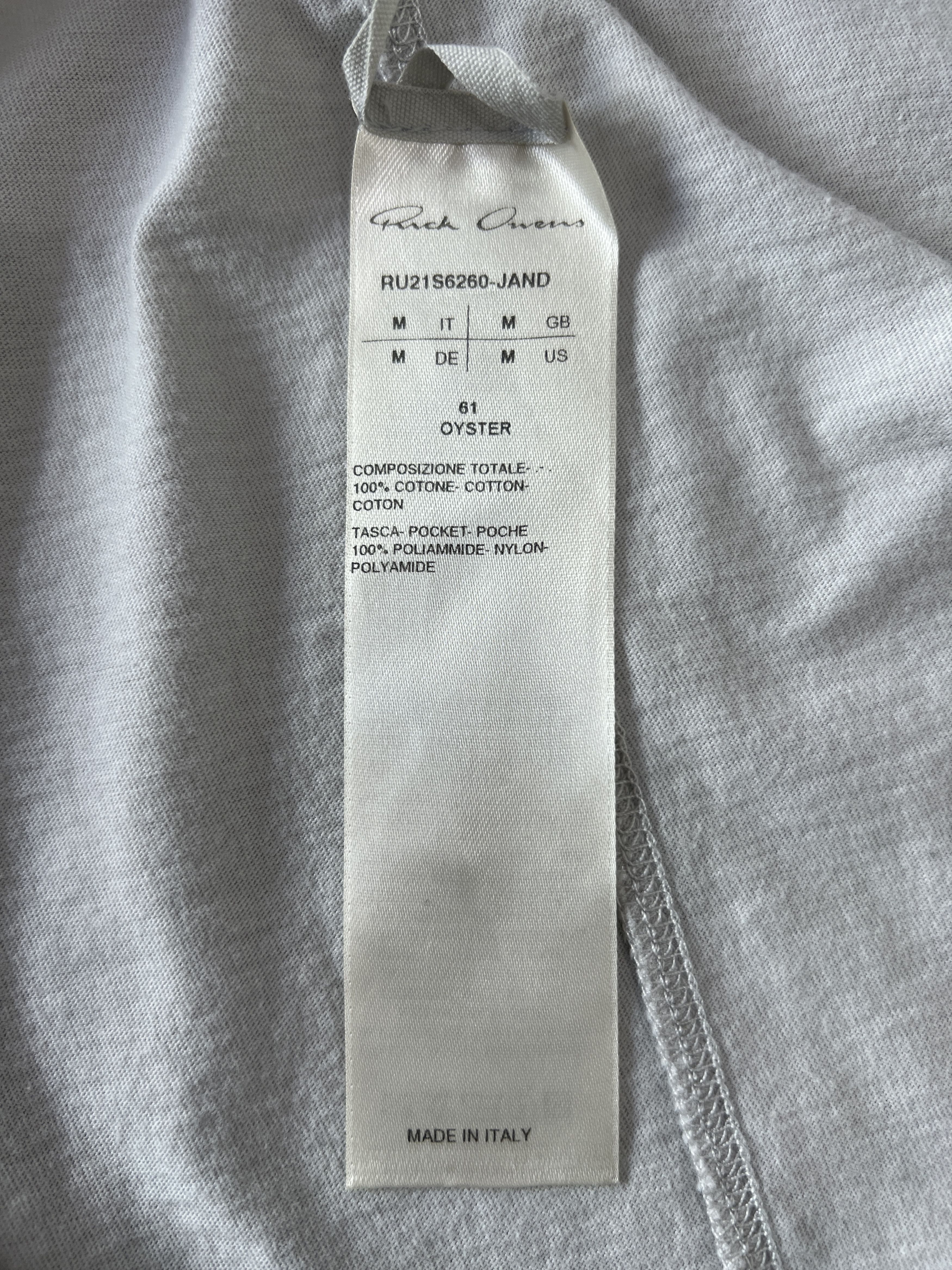 Rick Owens Rick Owens Zip Pocket Tee Milk White Medium Size US M / EU 48-50 / 2 - 7 Thumbnail