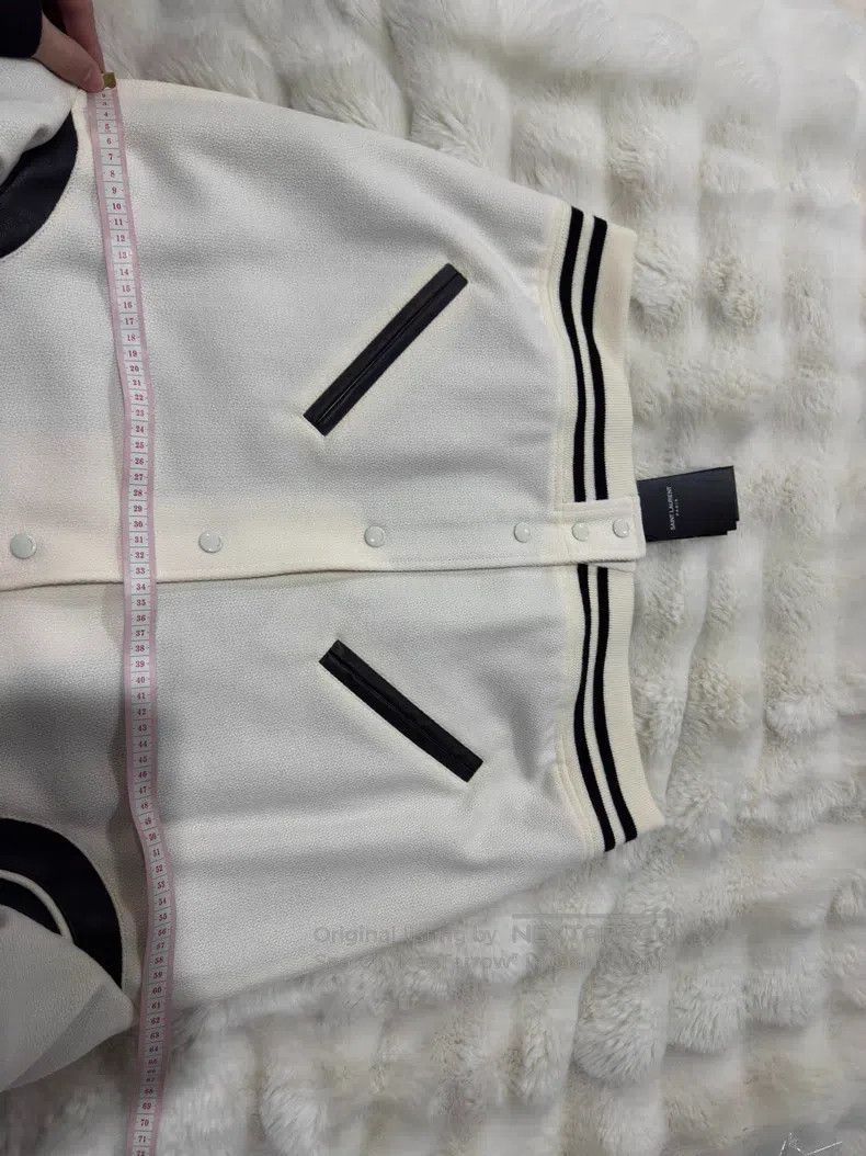 Saint Laurent Paris Saint Laurent Paris White Teddy Baseball Jacket Size US L / EU 52-54 / 3 - 8 Thumbnail