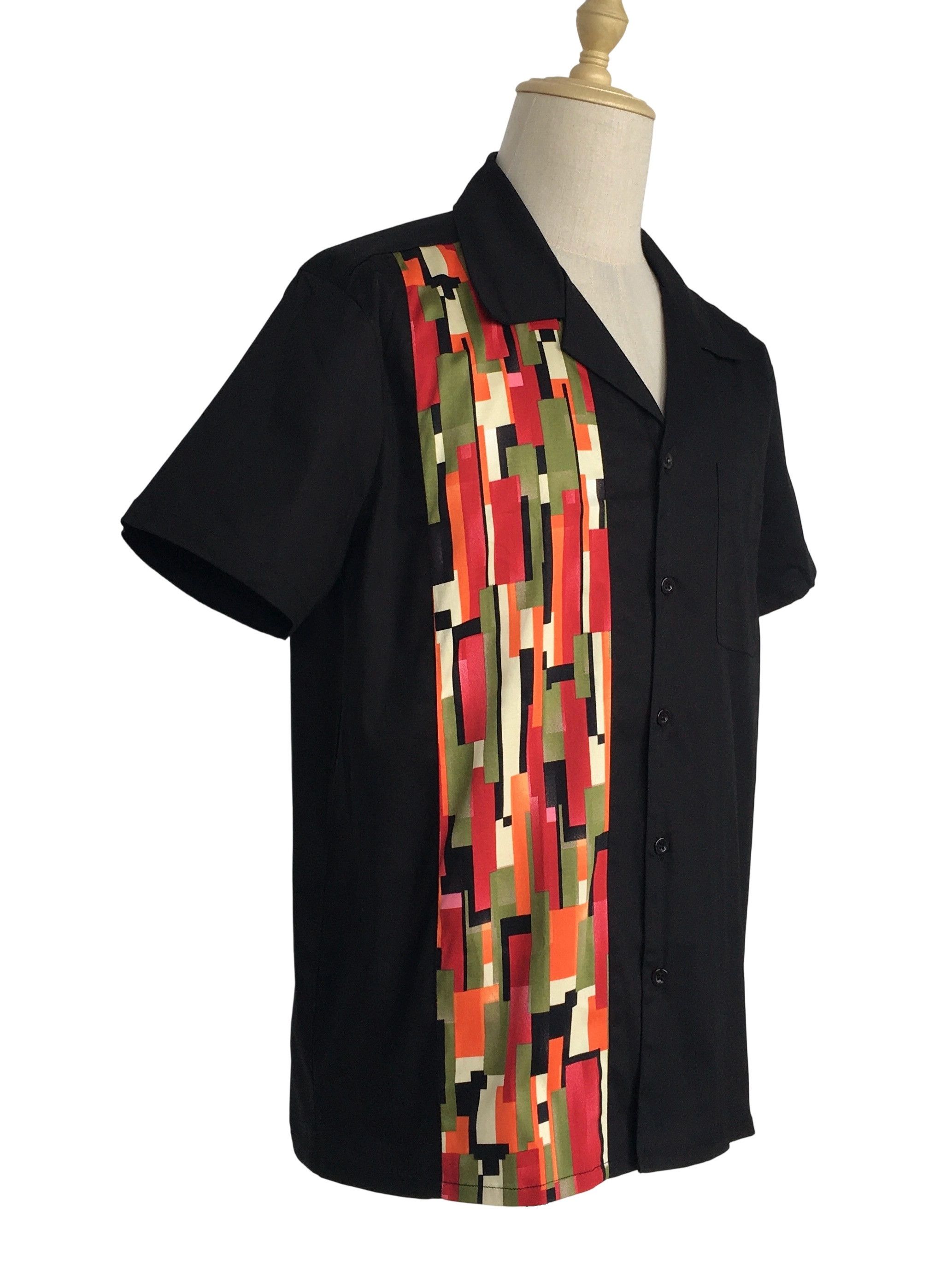 Other Black Contrast Mosaic Casual Summer Shirts Size US XXL / EU 58 / 5 - 2 Thumbnail