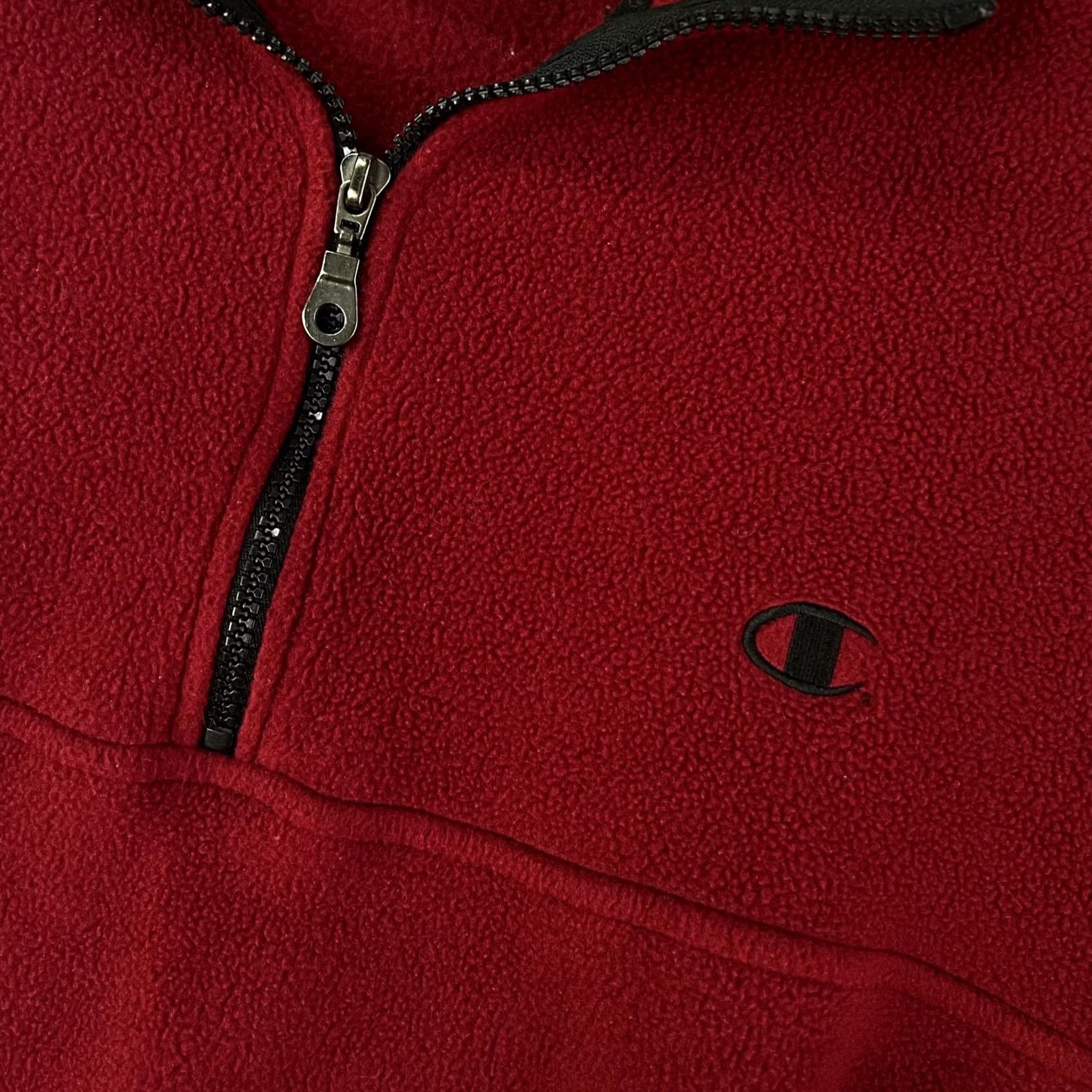 Champion Champion Sweatshirt Pullover Mens M Red 1/4 Zip Fleece Casual Athletic Size US M / EU 48-50 / 2 - 2 Thumbnail