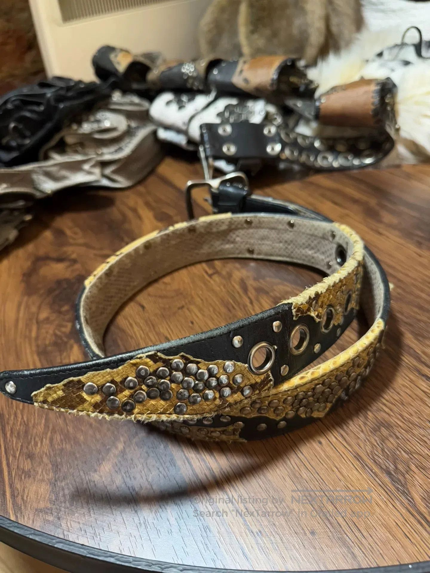 KMRii kmrii Snake Skin Leather Belt. Size ONE SIZE - 4 Thumbnail