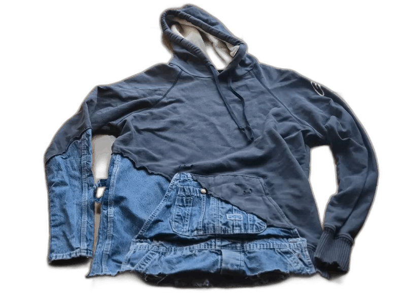 Greg Lauren orange denim patchwork hoodie Size US L / EU 52-54 / 3 - 1 Thumbnail