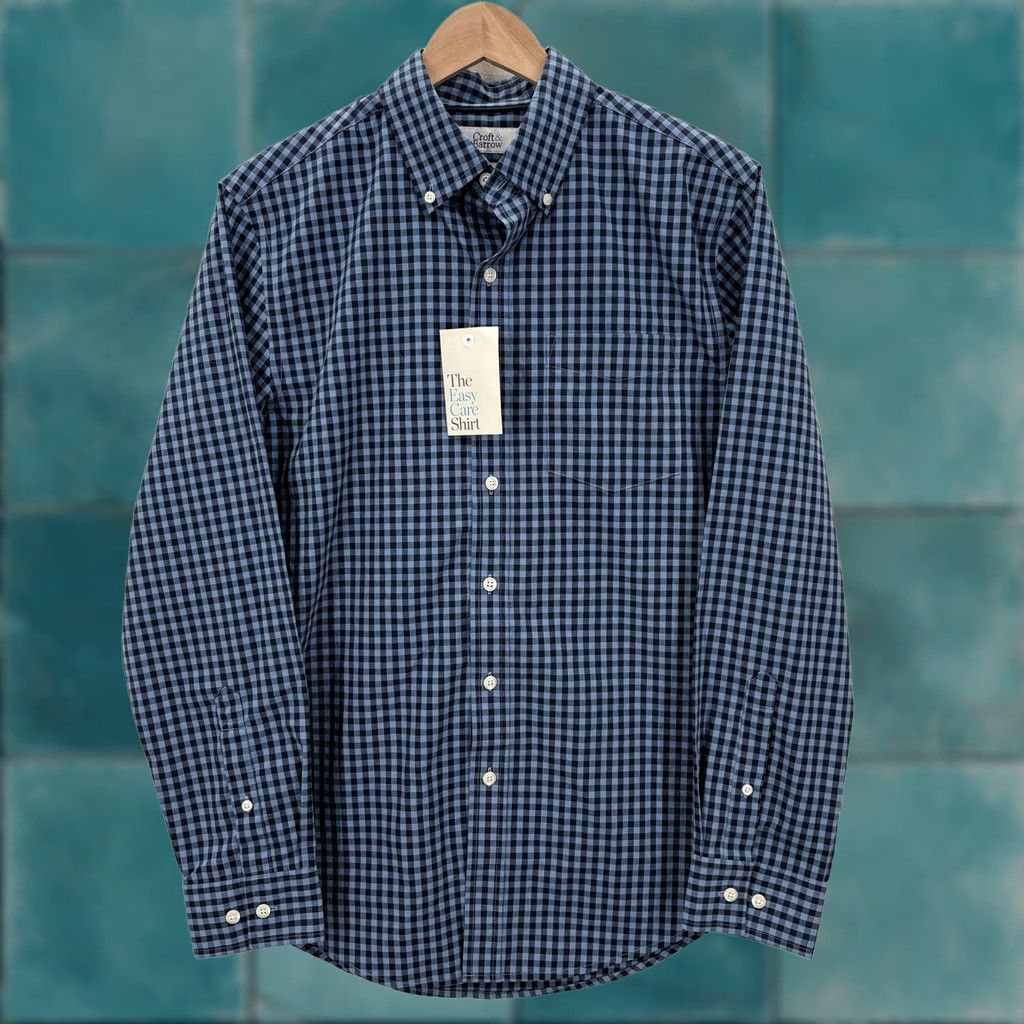 Croft & Barrow Croft & Barrow Shirt Mens Small Blue Gingham Easy Care Wrinkle Resistant NWT Size US S / EU 44-46 / 1 - 1 Thumbnail