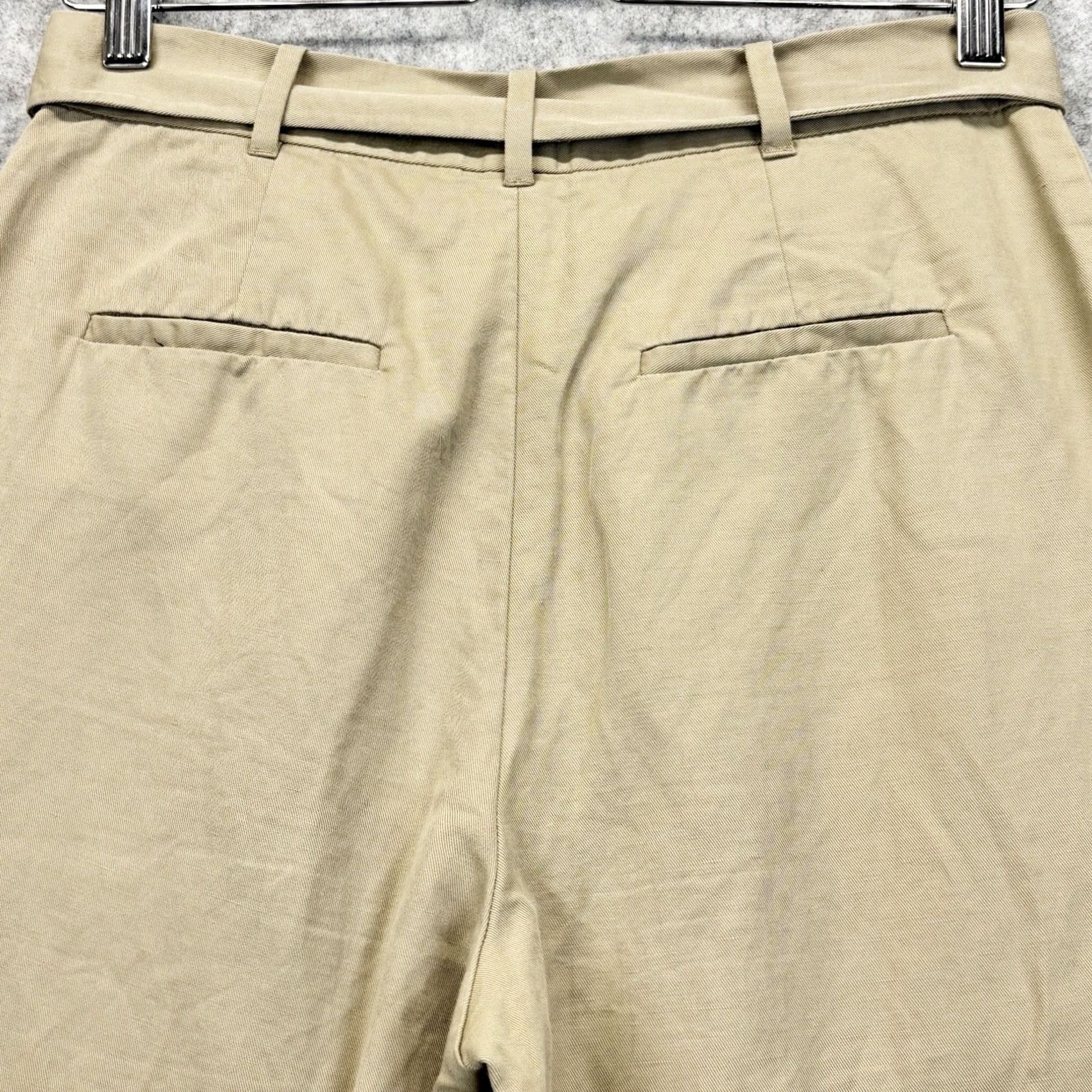 Polo Ralph Lauren VINTAGE Polo Ralph Lauren Cropped Linen Cotton Blend Trouser Khaki Women W28 UK8 Size 30" / US 8 / IT 44 - 4 Thumbnail