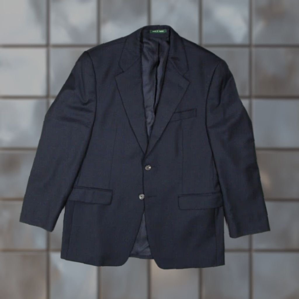 Ralph Lauren Lauren Ralph Lauren Mens Blazer Jacket Regular Fit Blue Wool 2 Button Single Breasted Size 40R - 1 Thumbnail