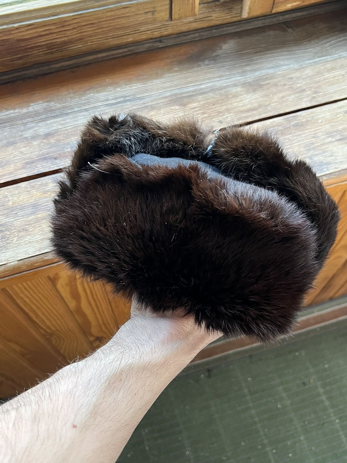 Leather Ushanka Y2K Trapper Hat Furry Mohair Fuzzy Fur Hat Size ONE SIZE - 4 Thumbnail