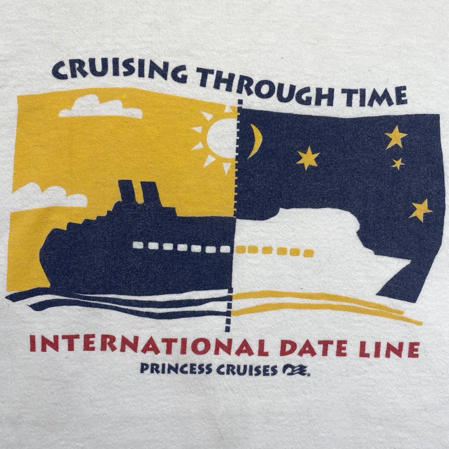 Fruit Of The Loom VINTAGE Princess Cruises T Shirt Graphic Print Men L White 90s Retro Cruise Ship Oceanic Logo Casual Shirts Mens Size US L / EU 52-54 / 3 - 2 Thumbnail
